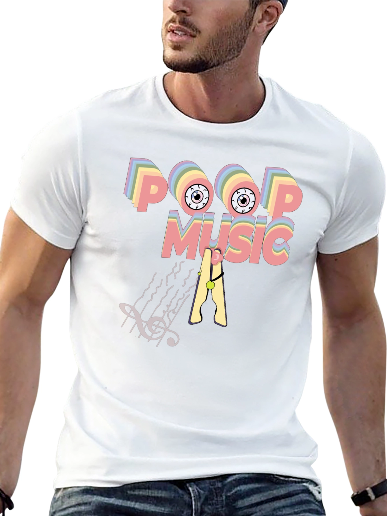 Poop Music Graphic T-Shirt