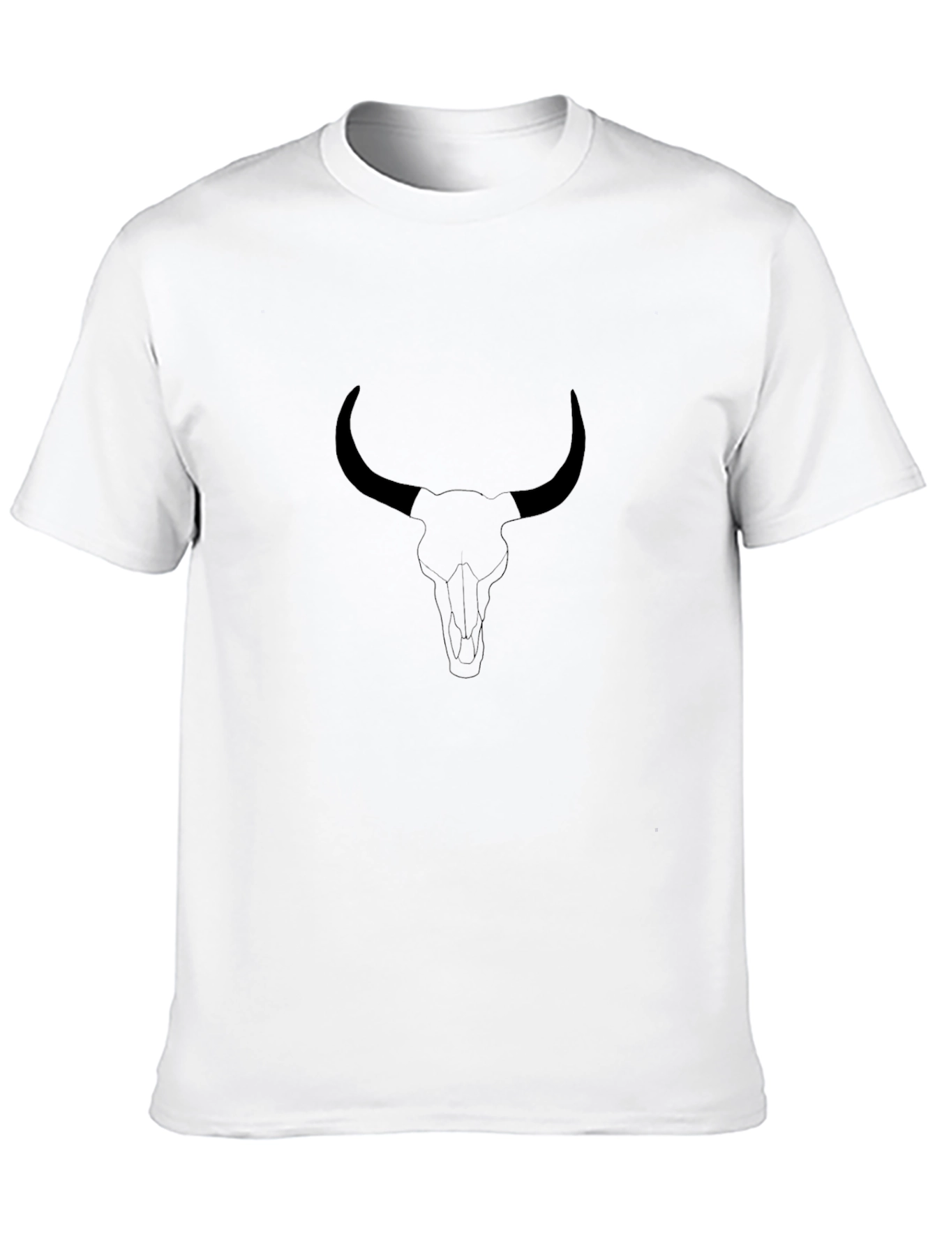 Bull Skull Graphic Tee - Black