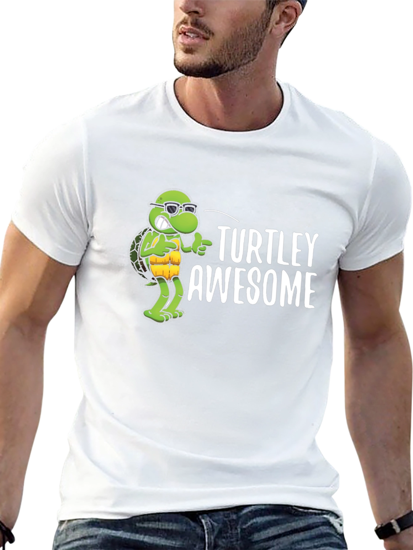 Turtley Awesome Black Graphic Tee