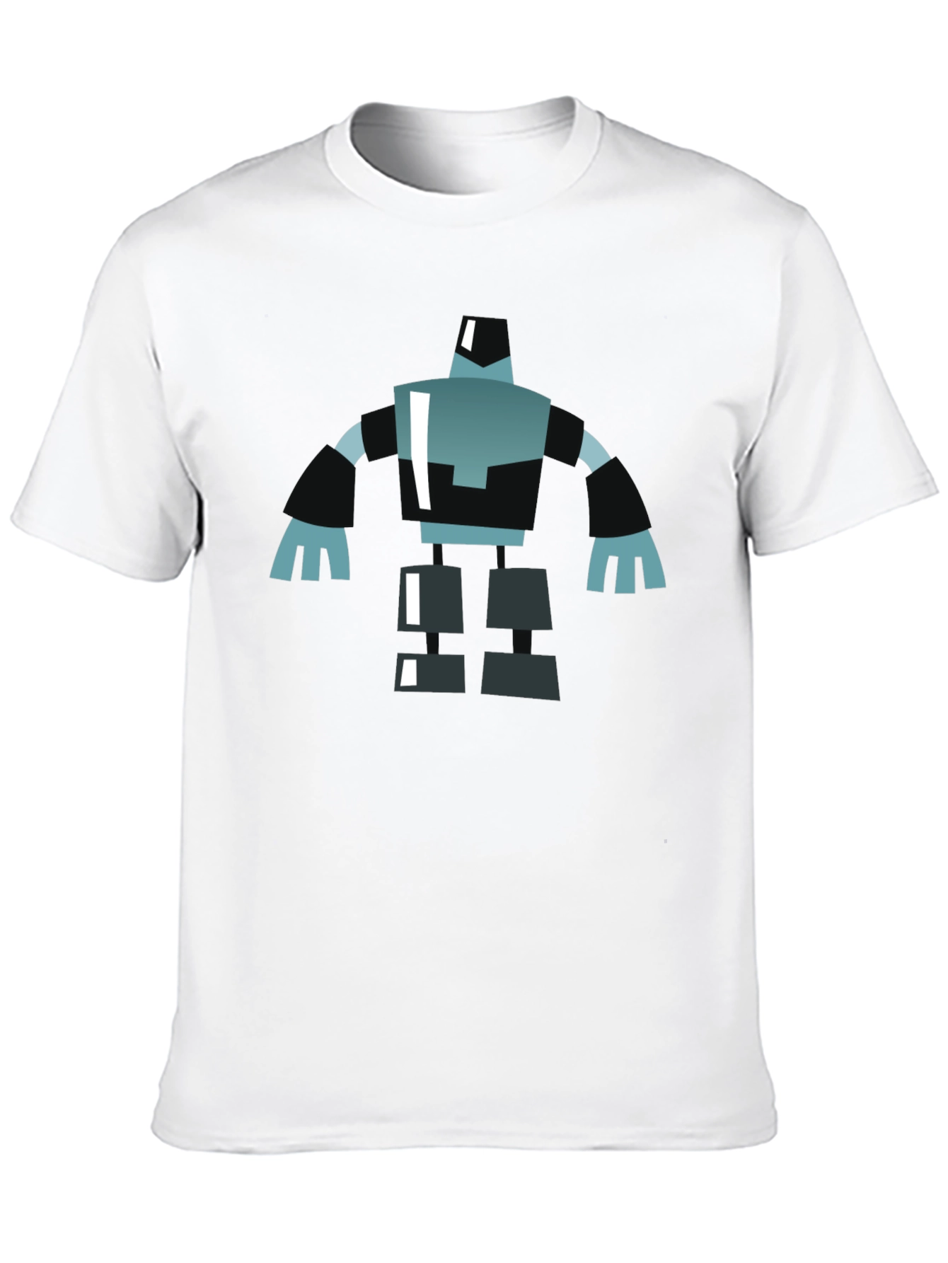 Geometric Robot Graphic Tee - Modern Casual Style