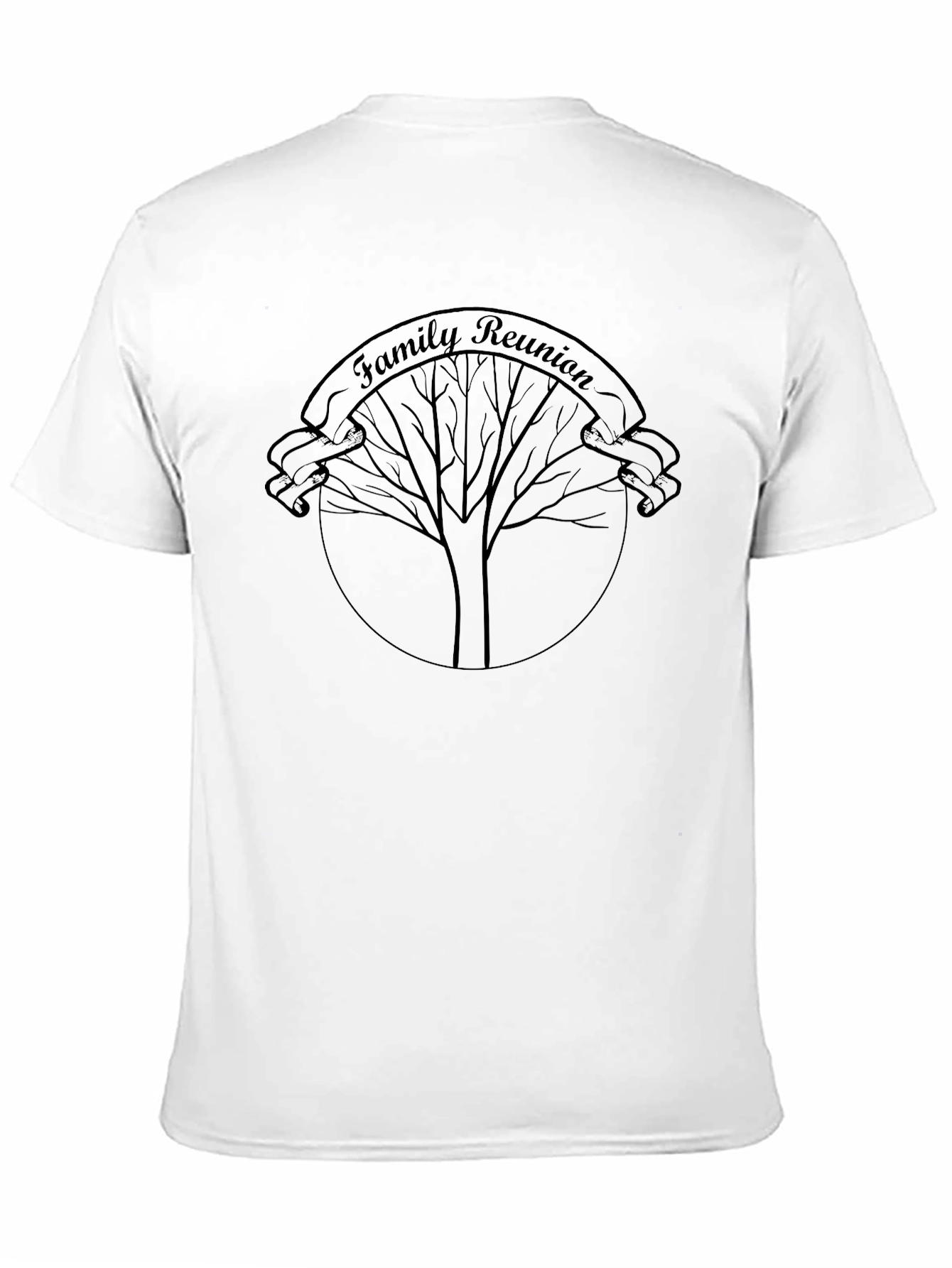 Family Reunion Tree Graphic T-Shirt - Black