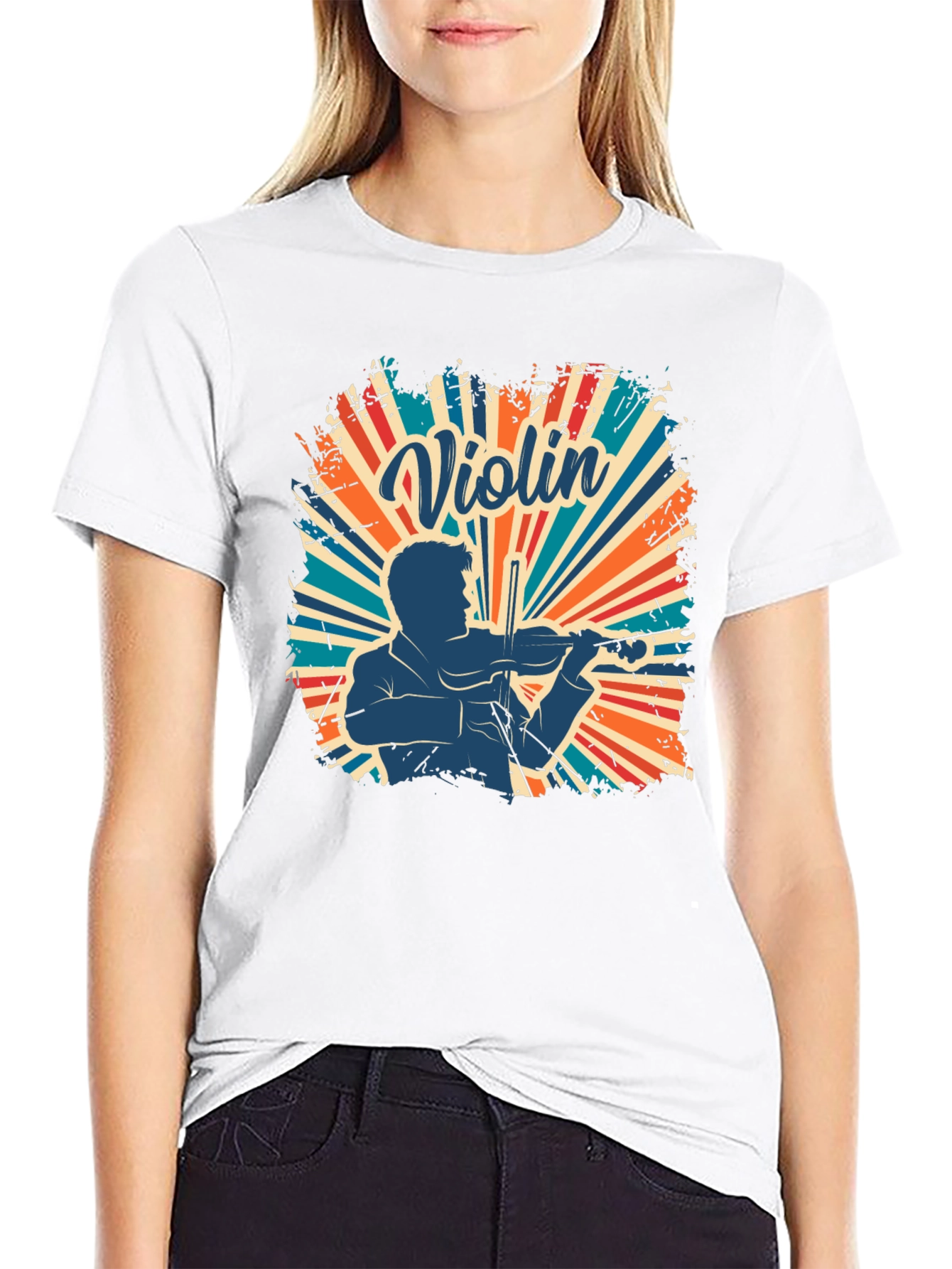 Violin Player Retro T-Shirt - Musician Design
