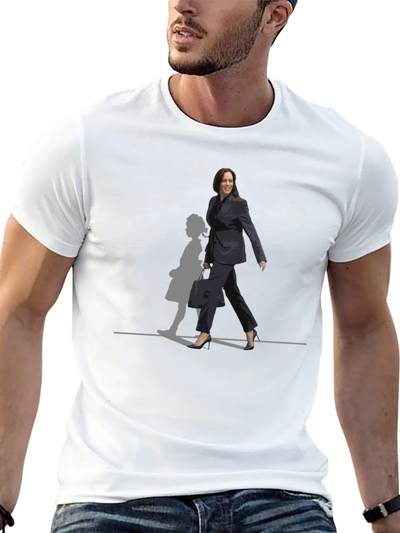Kamala Harris T-Shirt - Walking Silhouette Design