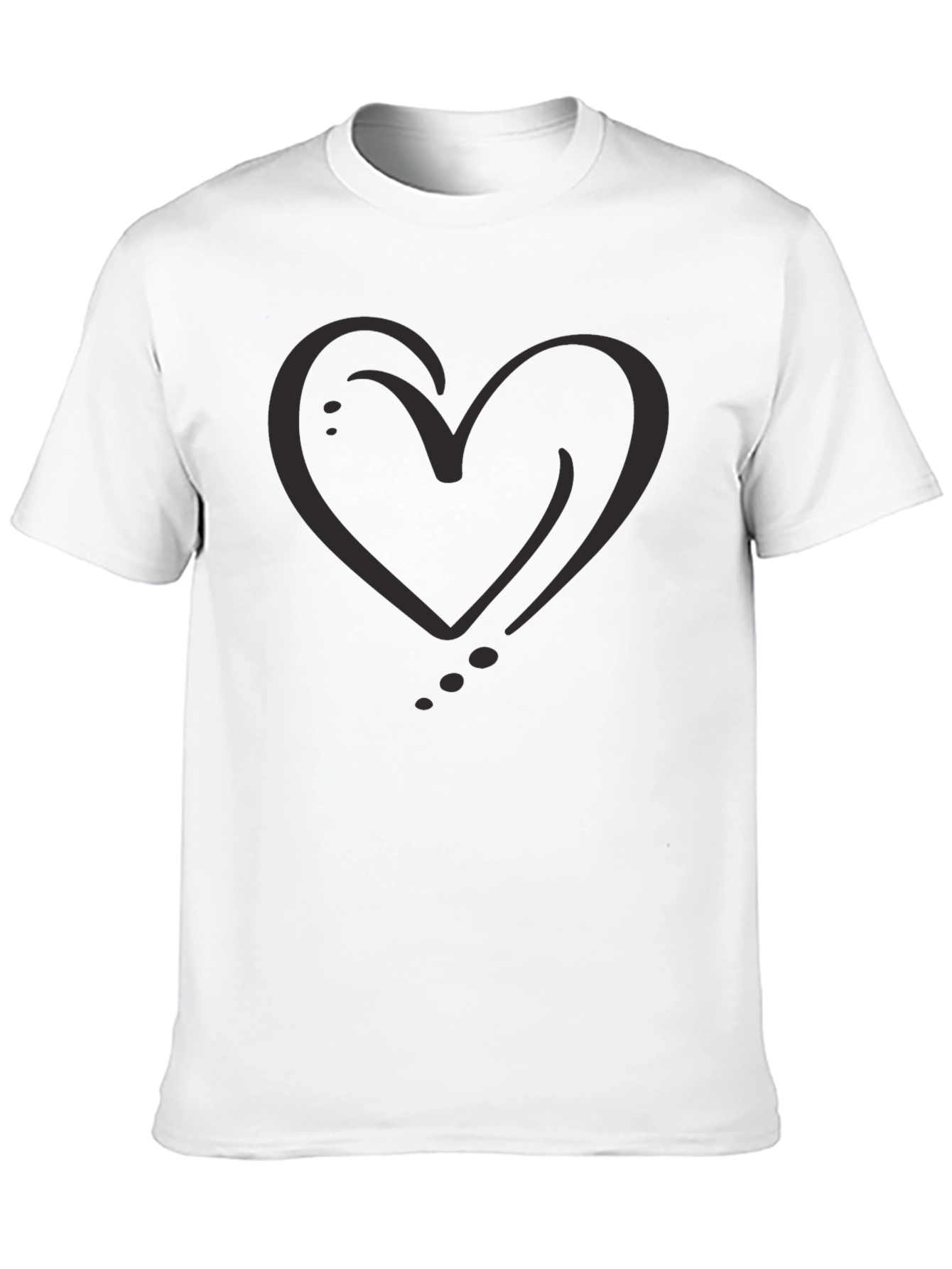 Heart Graphic Black T-Shirt Casual Style