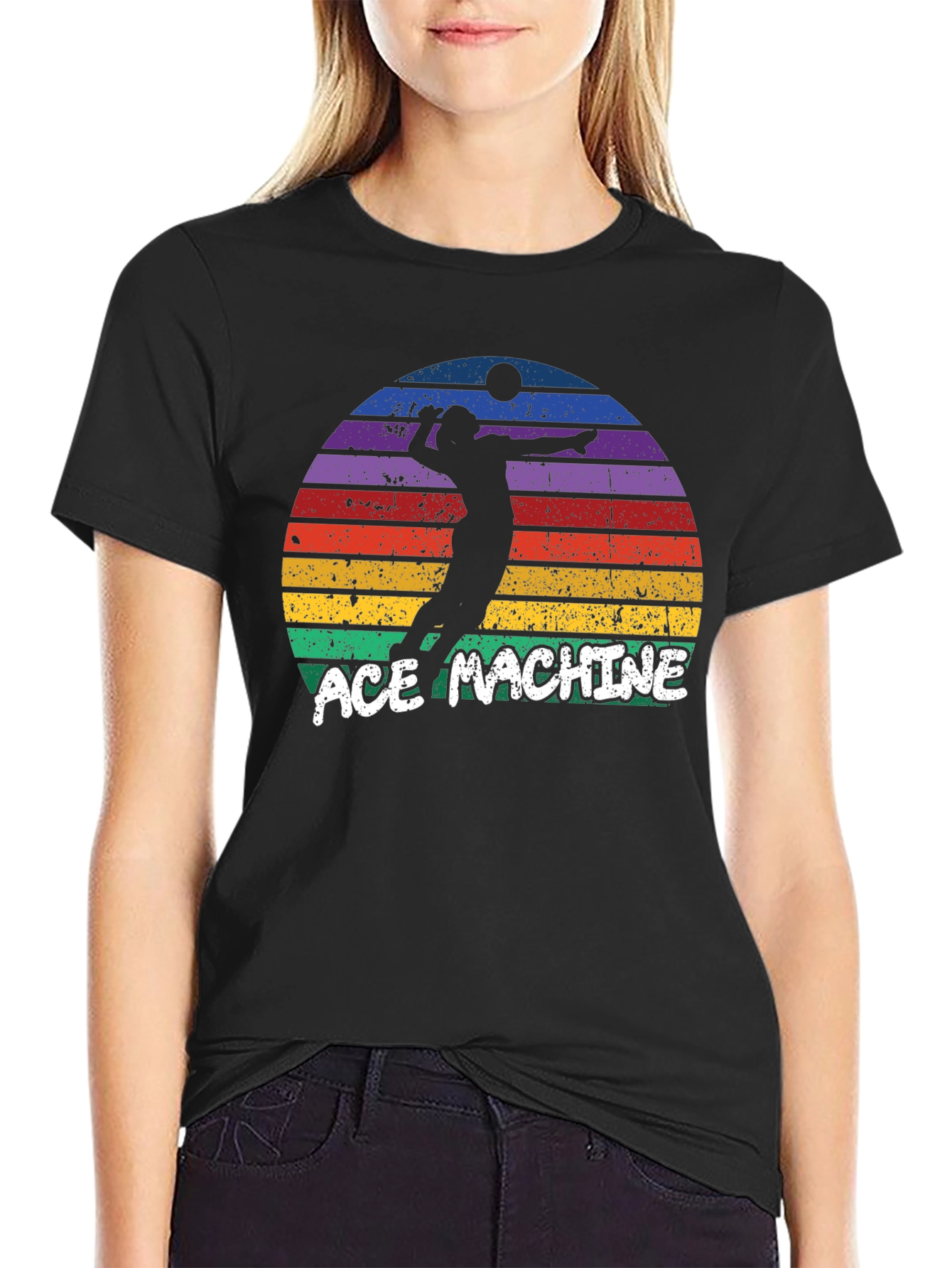 Ace Machine Volleyball Graphic T-Shirt