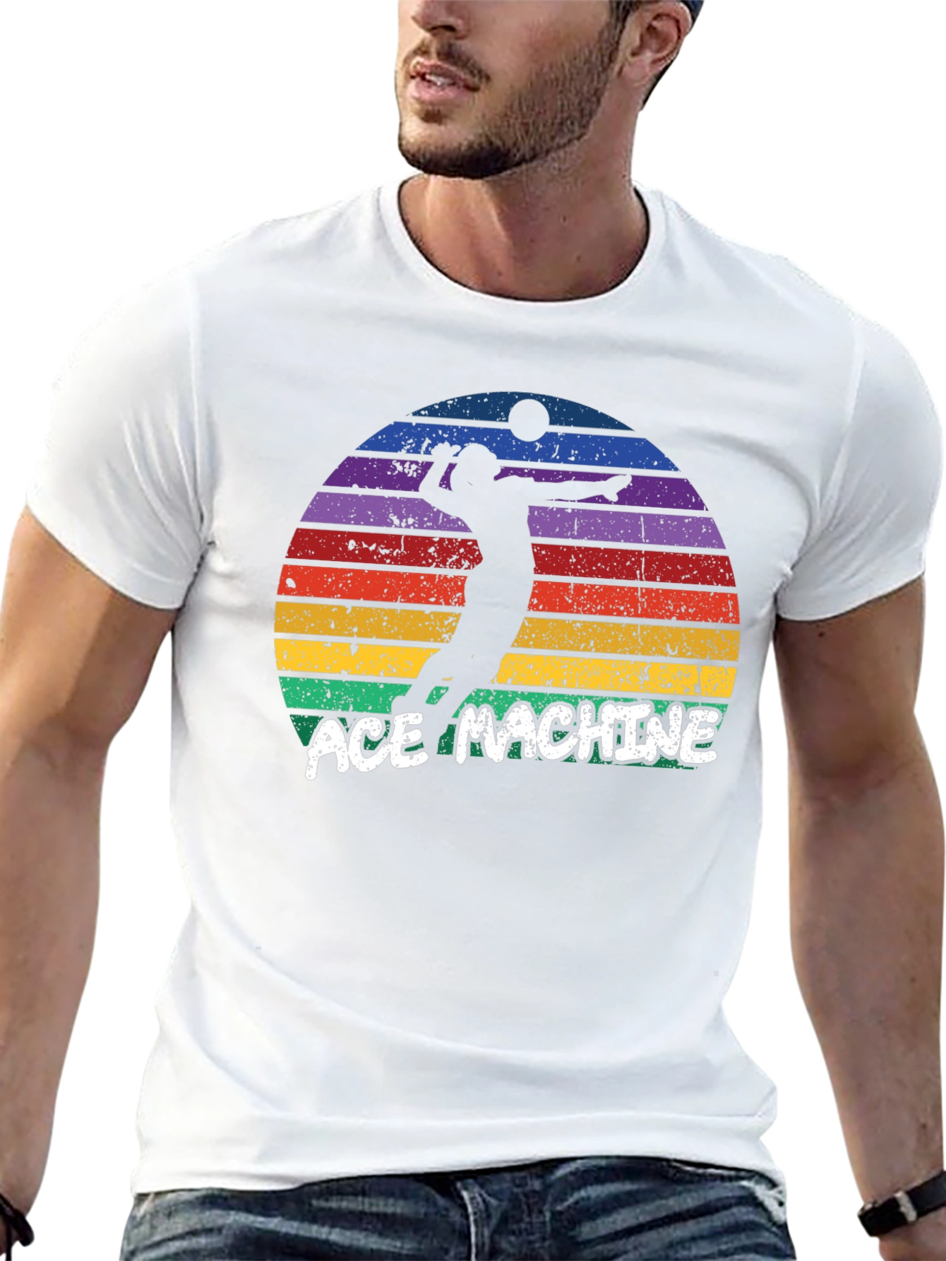 Ace Machine Volleyball Graphic T-Shirt