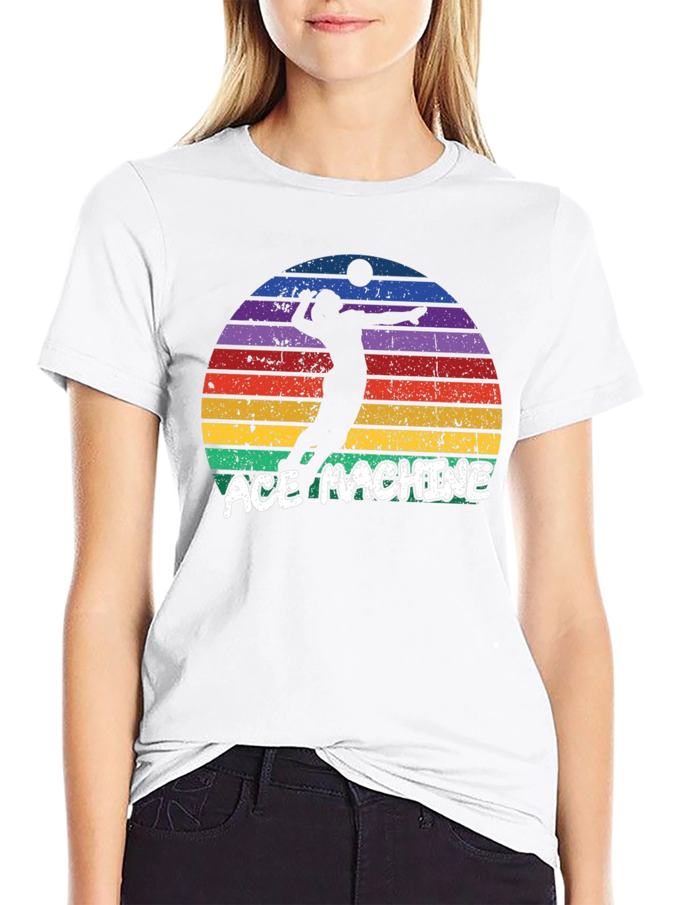Ace Machine Volleyball Graphic T-Shirt