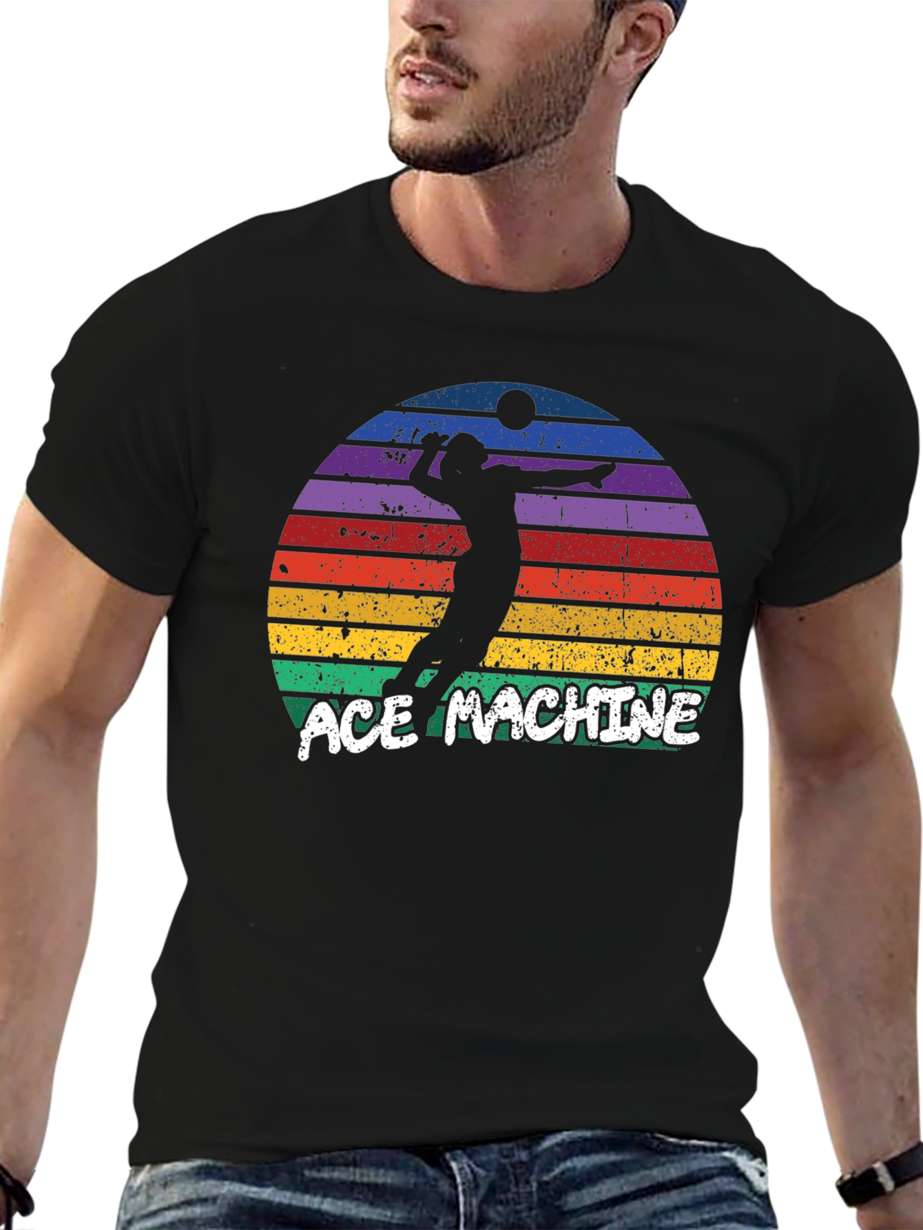 Ace Machine Volleyball Graphic T-Shirt