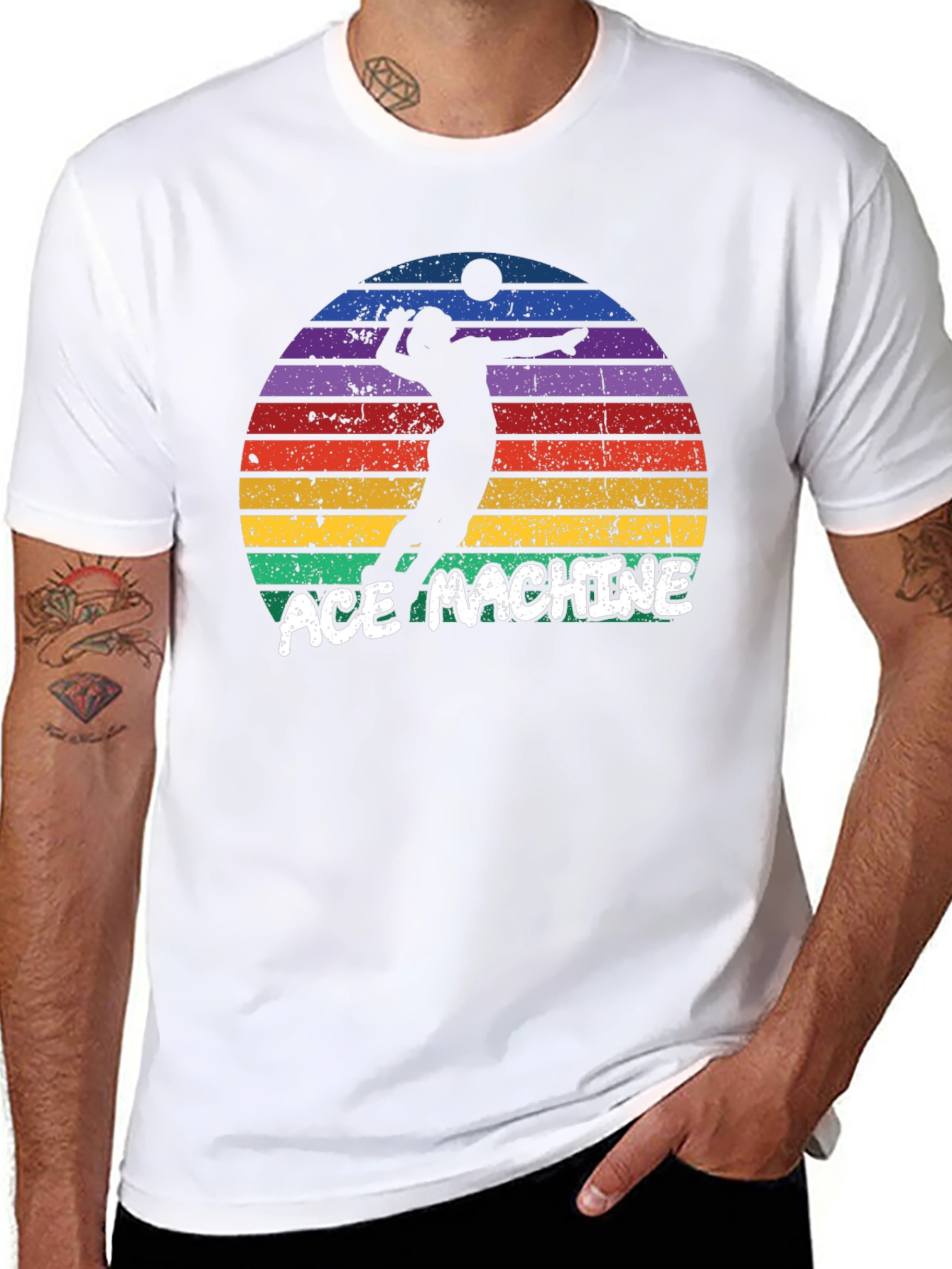 Ace Machine Volleyball Graphic T-Shirt