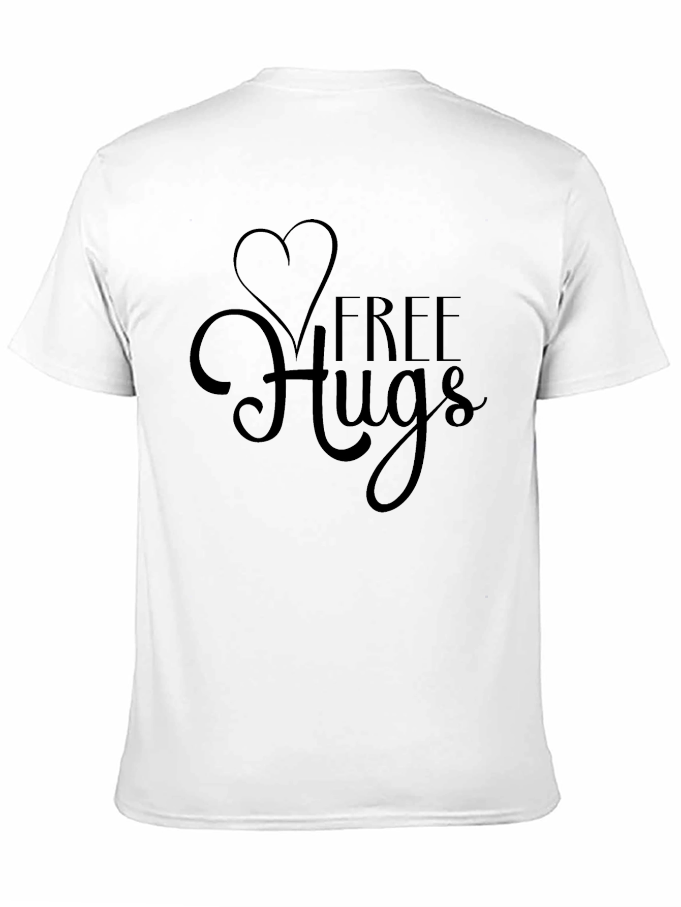 Free Hugs Graphic Tee - Heart Design Soft Cotton