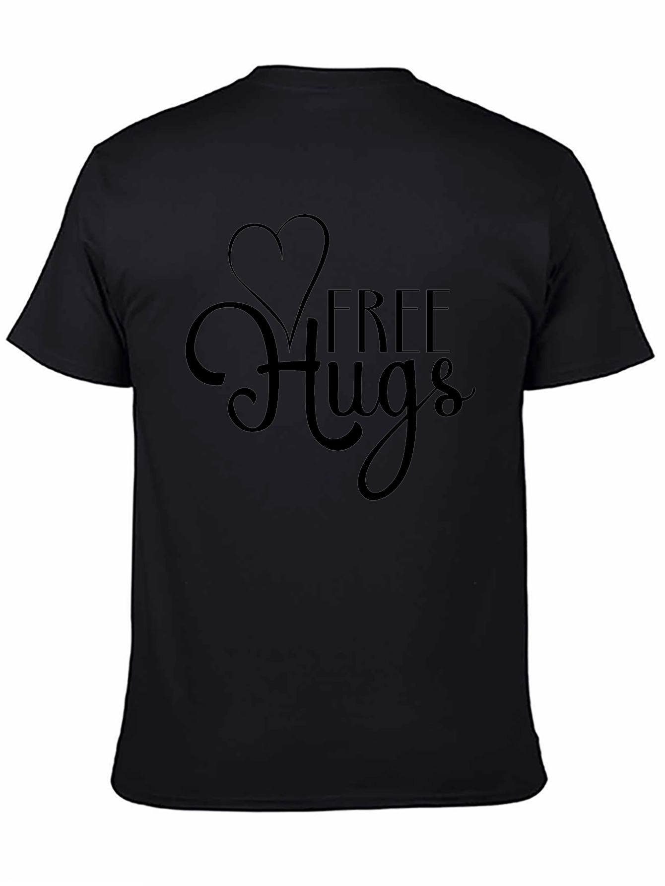 Free Hugs Graphic Tee - Heart Design Soft Cotton