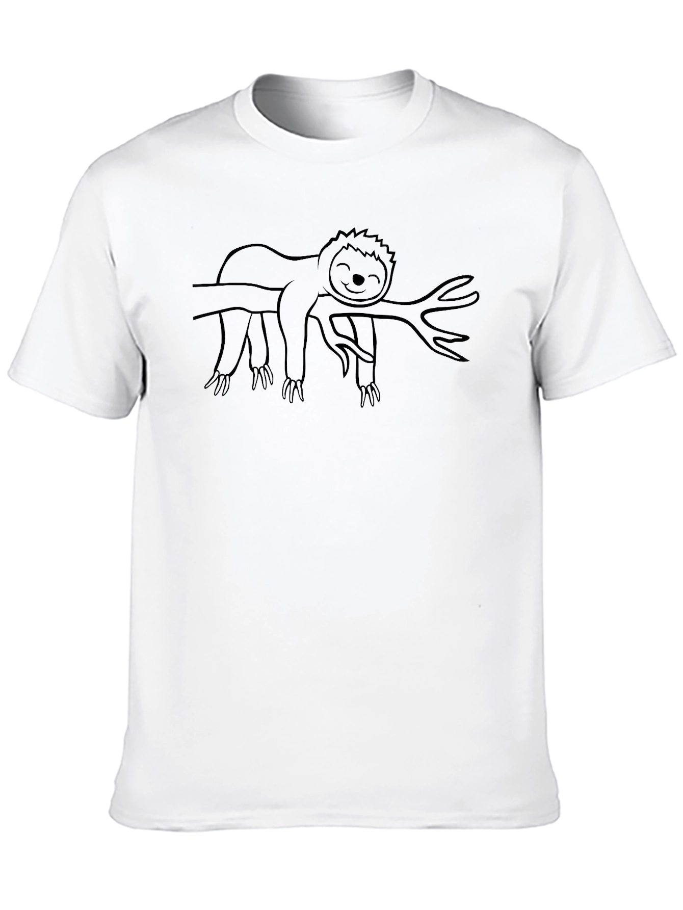 Cute Sloth on Branch Graphic T-Shirt - Relaxed Fit