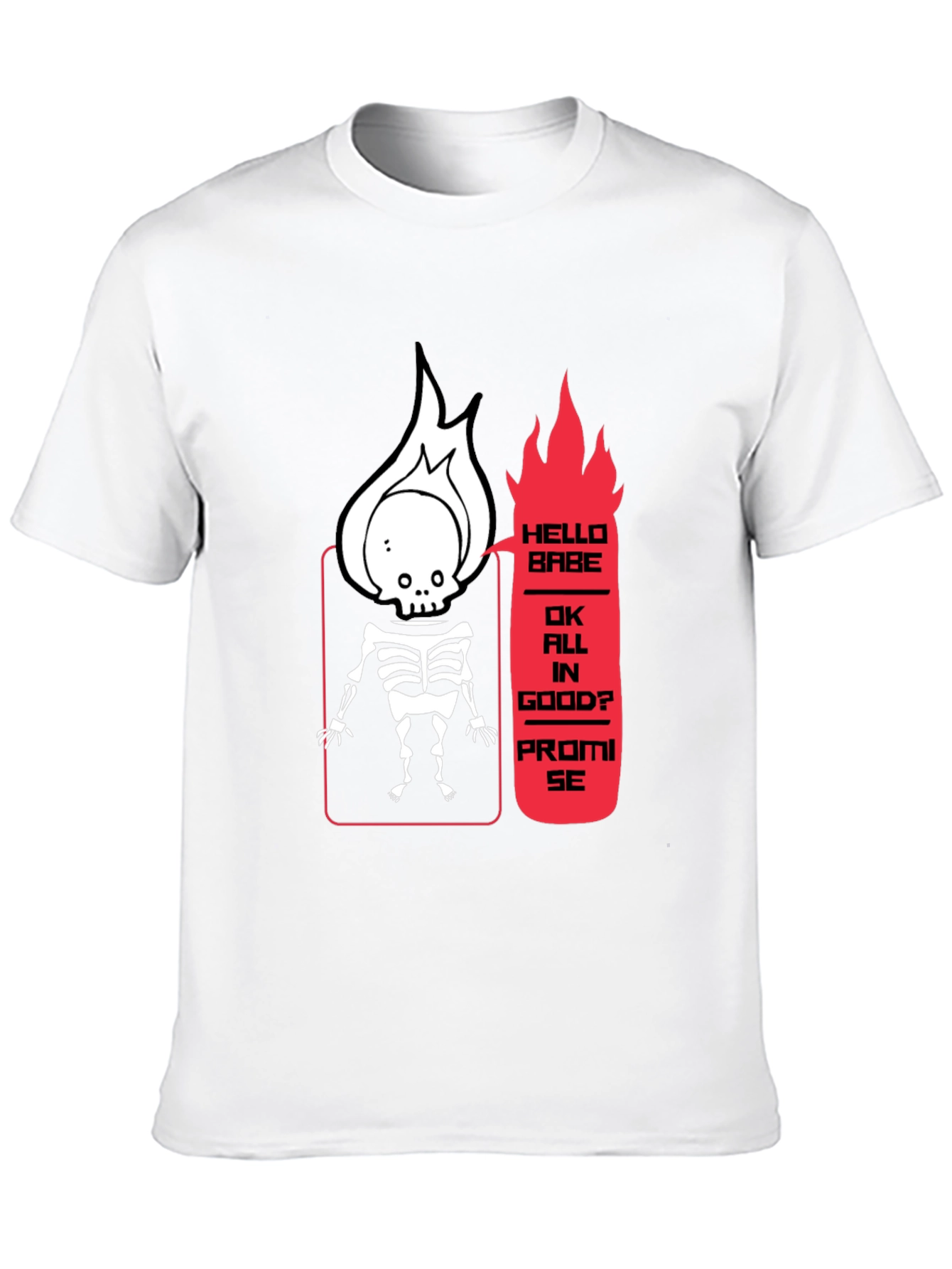 Skeleton Flame Graphic Tee - Hello Babe