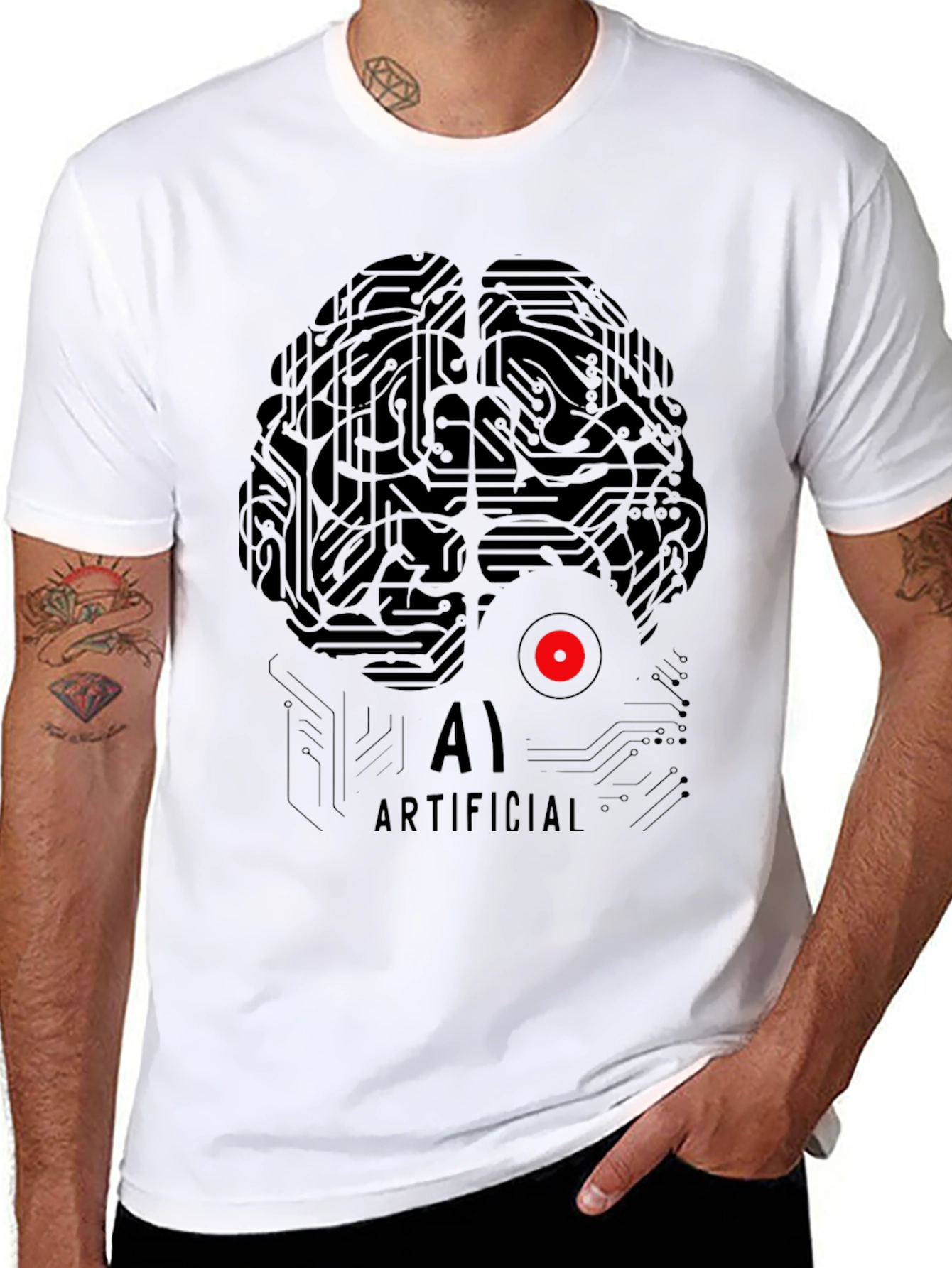 AI Brain Circuitry T-Shirt - Artificial Intelligence Design