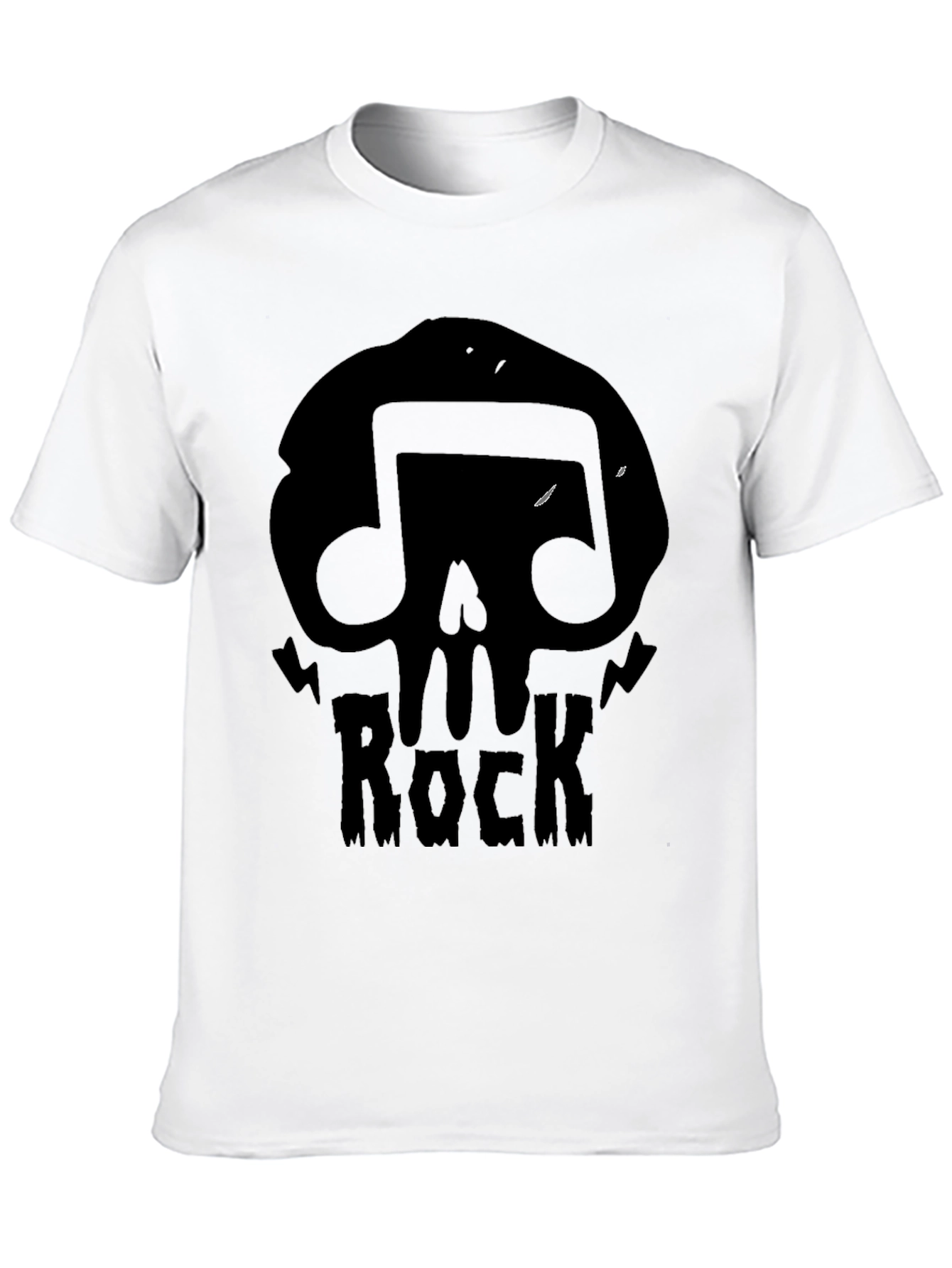 Skull Rock Music Mens T-Shirt - Black Graphic Tee