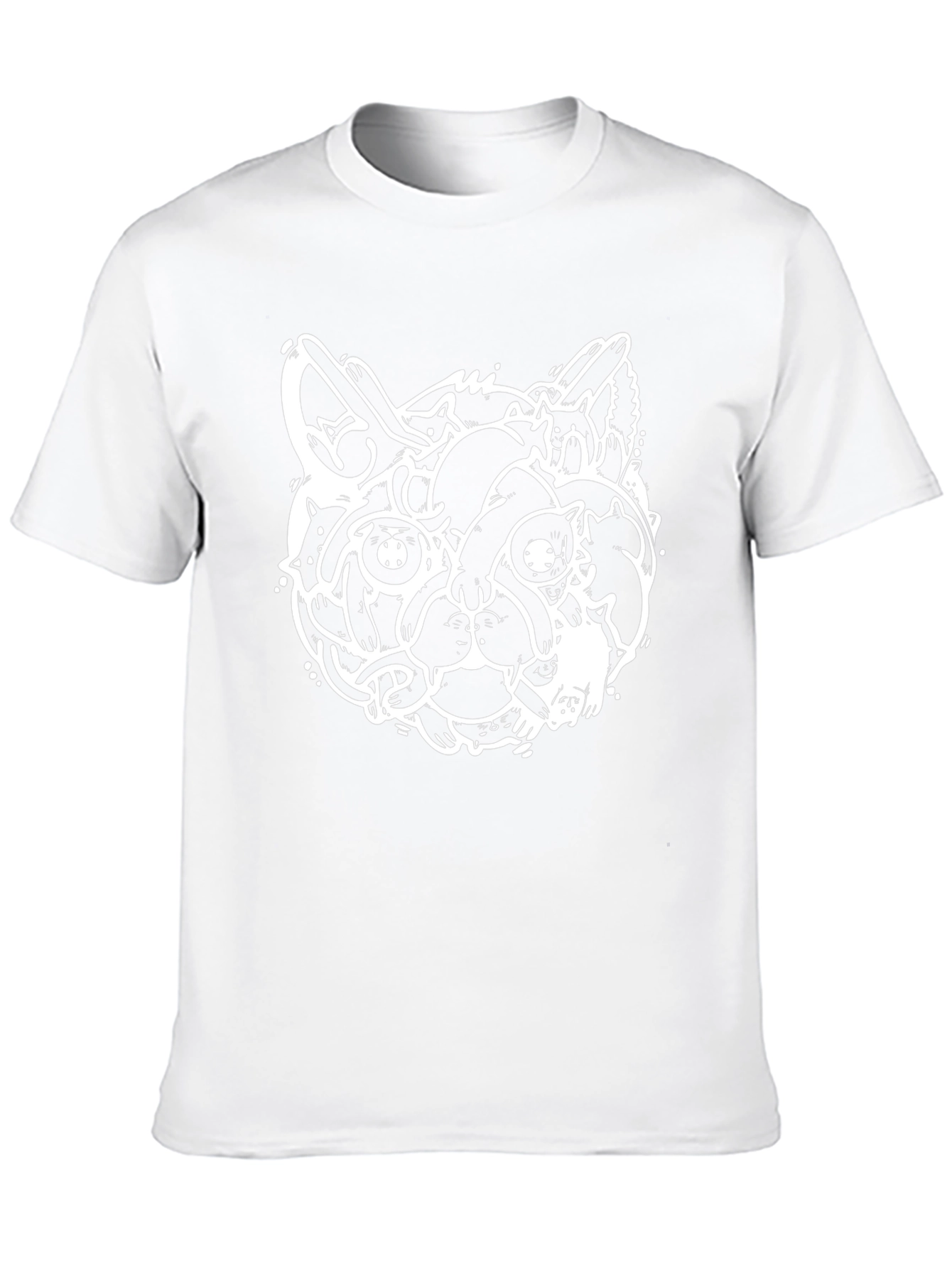 Cat Face Graphic Black T-Shirt