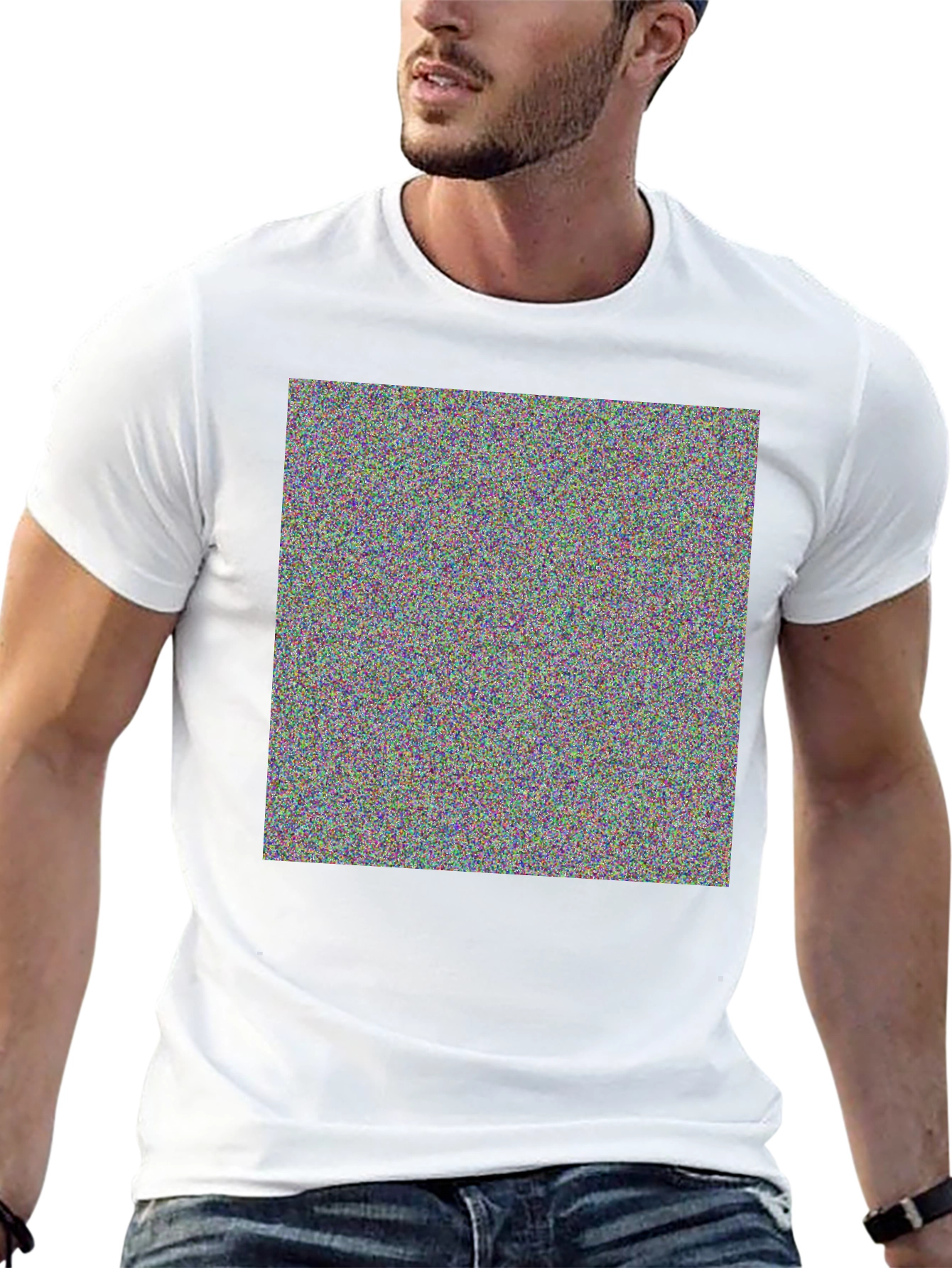 Abstract Pattern Black Crew Neck T-Shirt