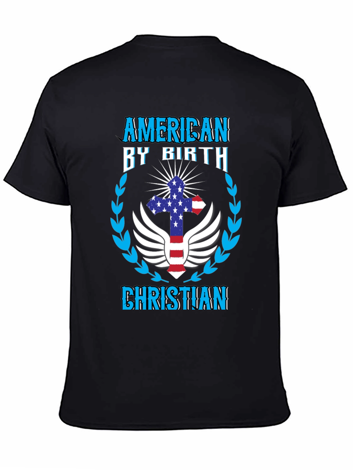 American by Birth Christian Black Graphic Tee