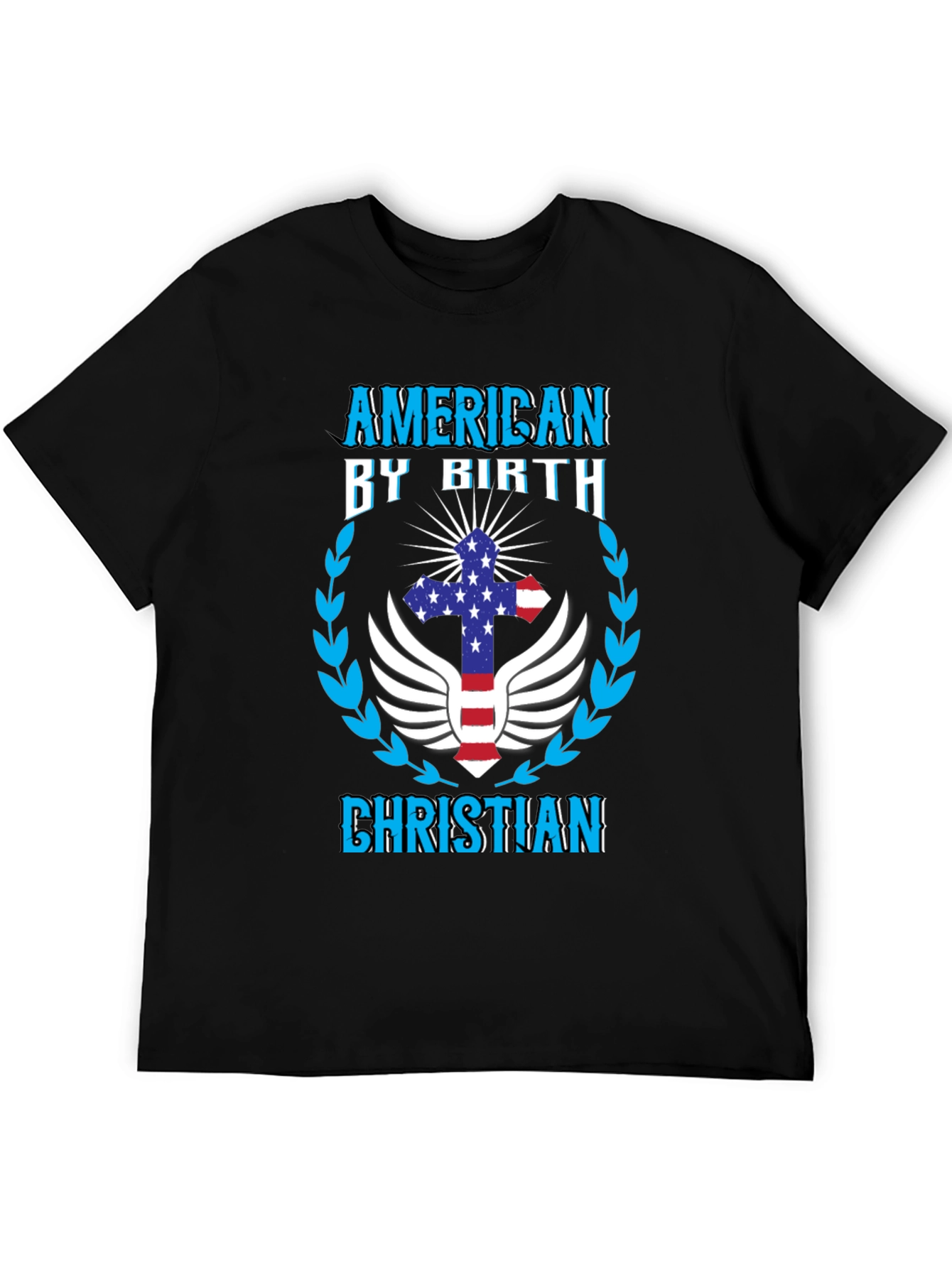 American by Birth Christian Black Graphic Tee