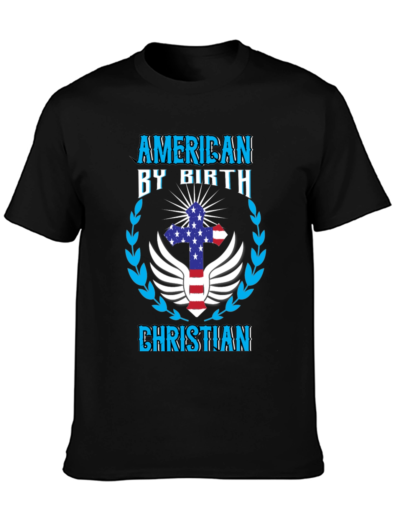 American by Birth Christian Black Graphic Tee