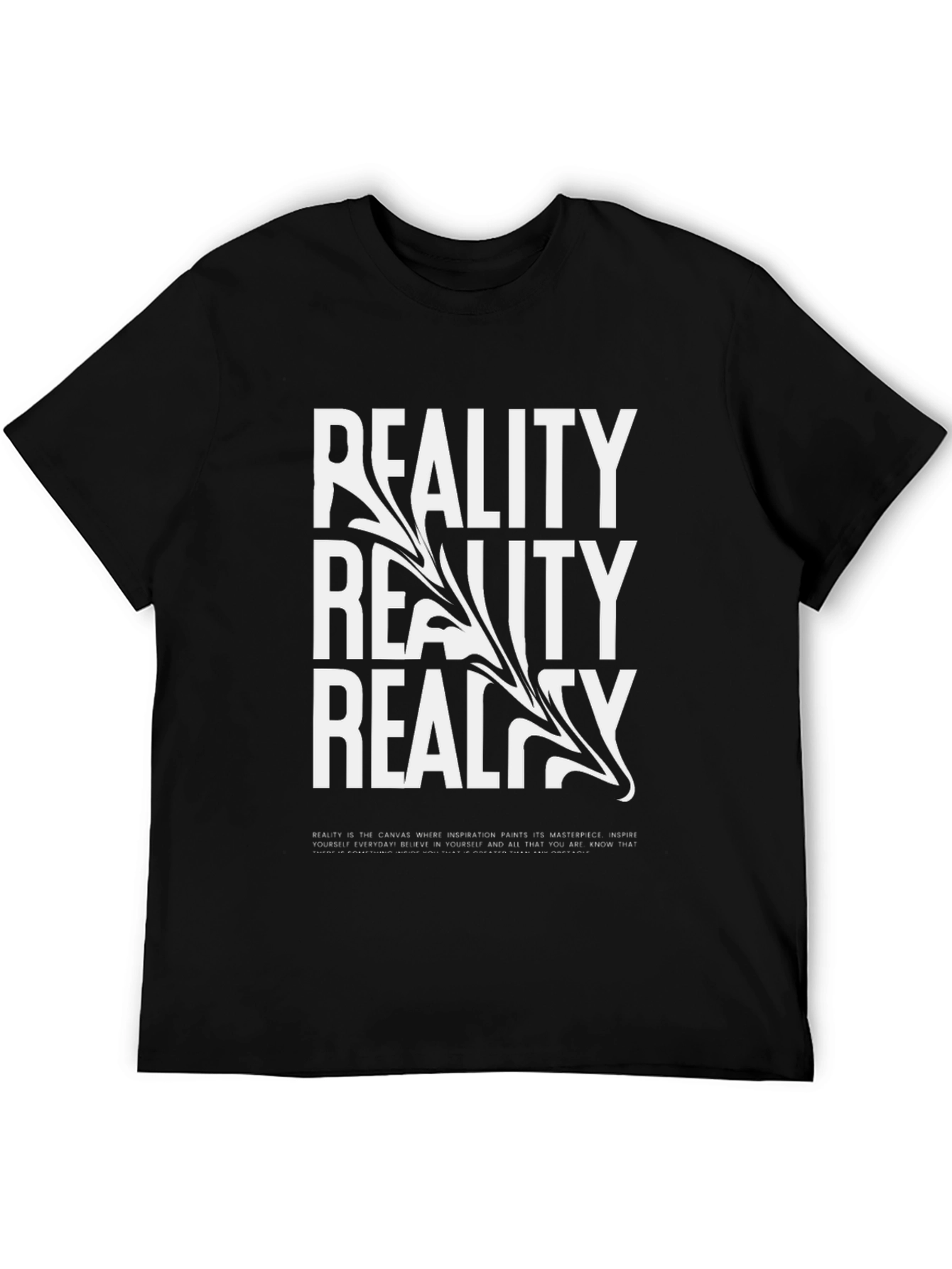 Reality Graphic Print Black T-Shirt