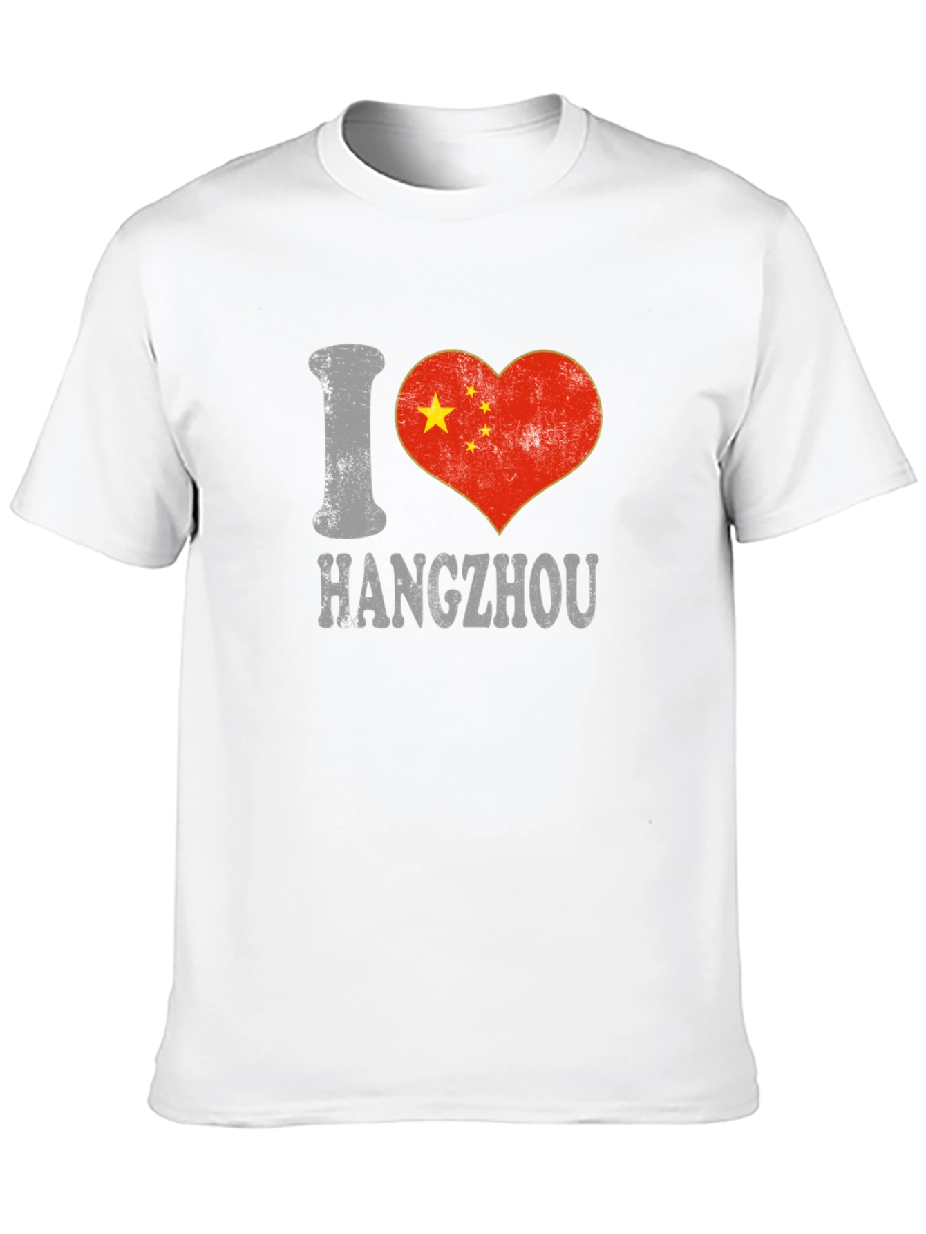 I Love Hangzhou China Flag Heart T-Shirt