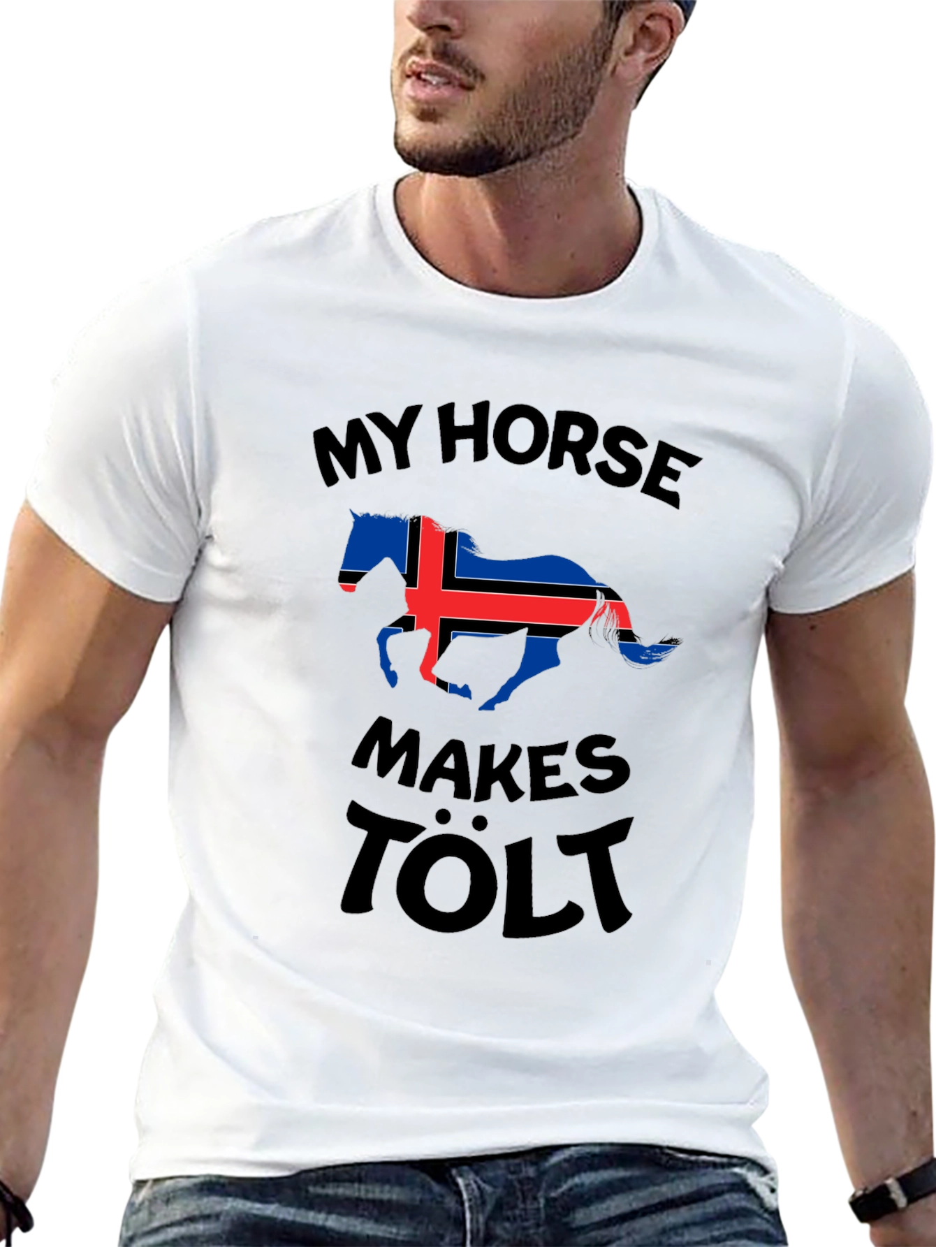 My Horse Makes Tölt Iceland Flag T-Shirt