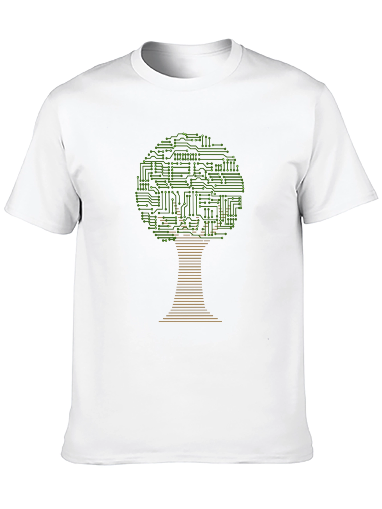 Circuit Board Tree Graphic T-Shirt - Black