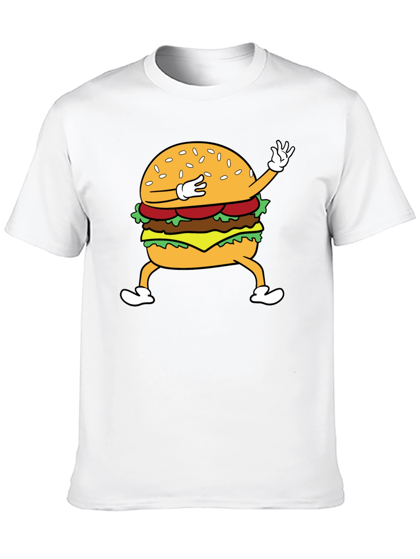 Dabbing Burger Graphic Tee - Funny Food T-Shirt