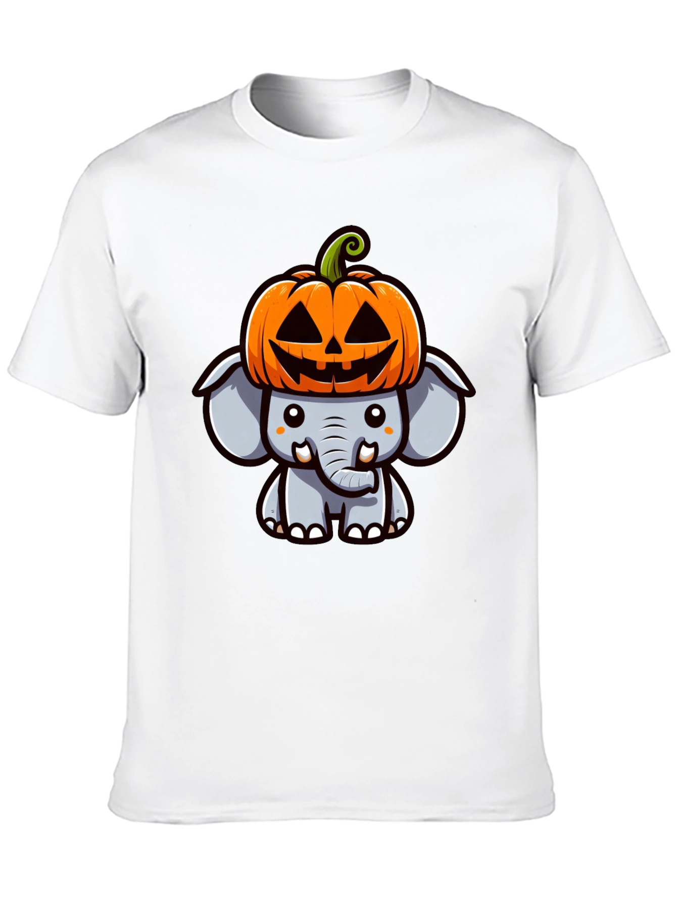 Cute Halloween Elephant Pumpkin Hat T-Shirt