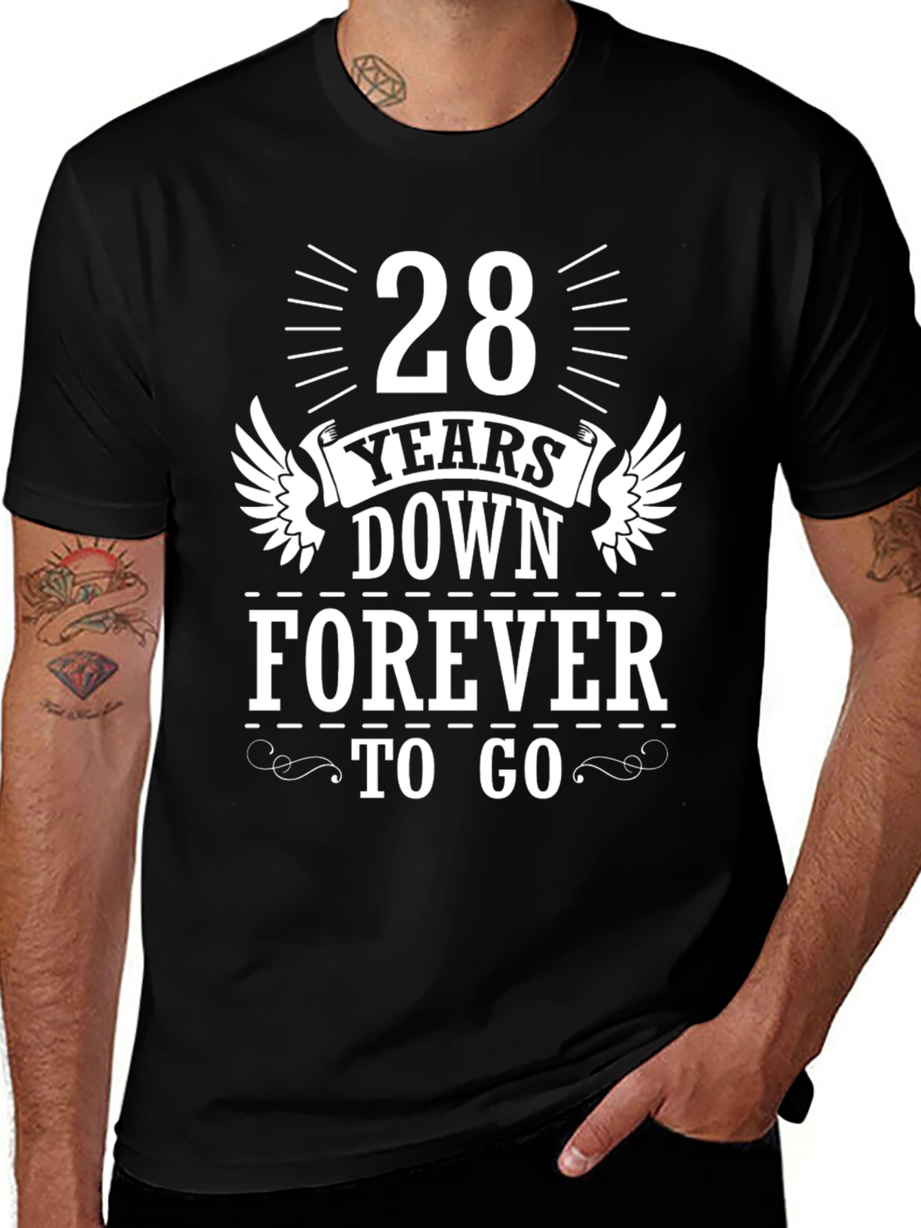 28 Years Down Forever To Go Graphic Tee