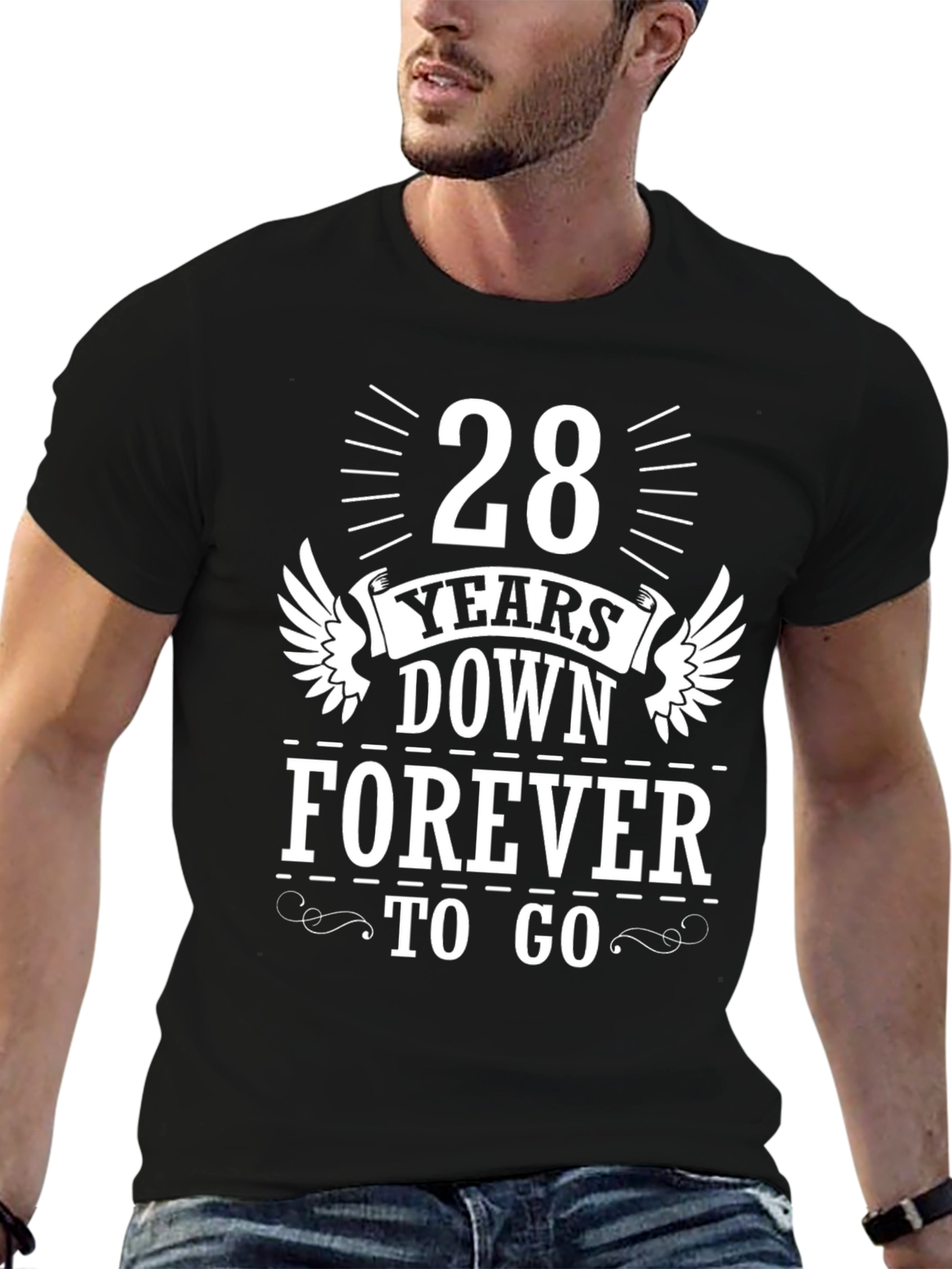 28 Years Down Forever To Go Graphic Tee