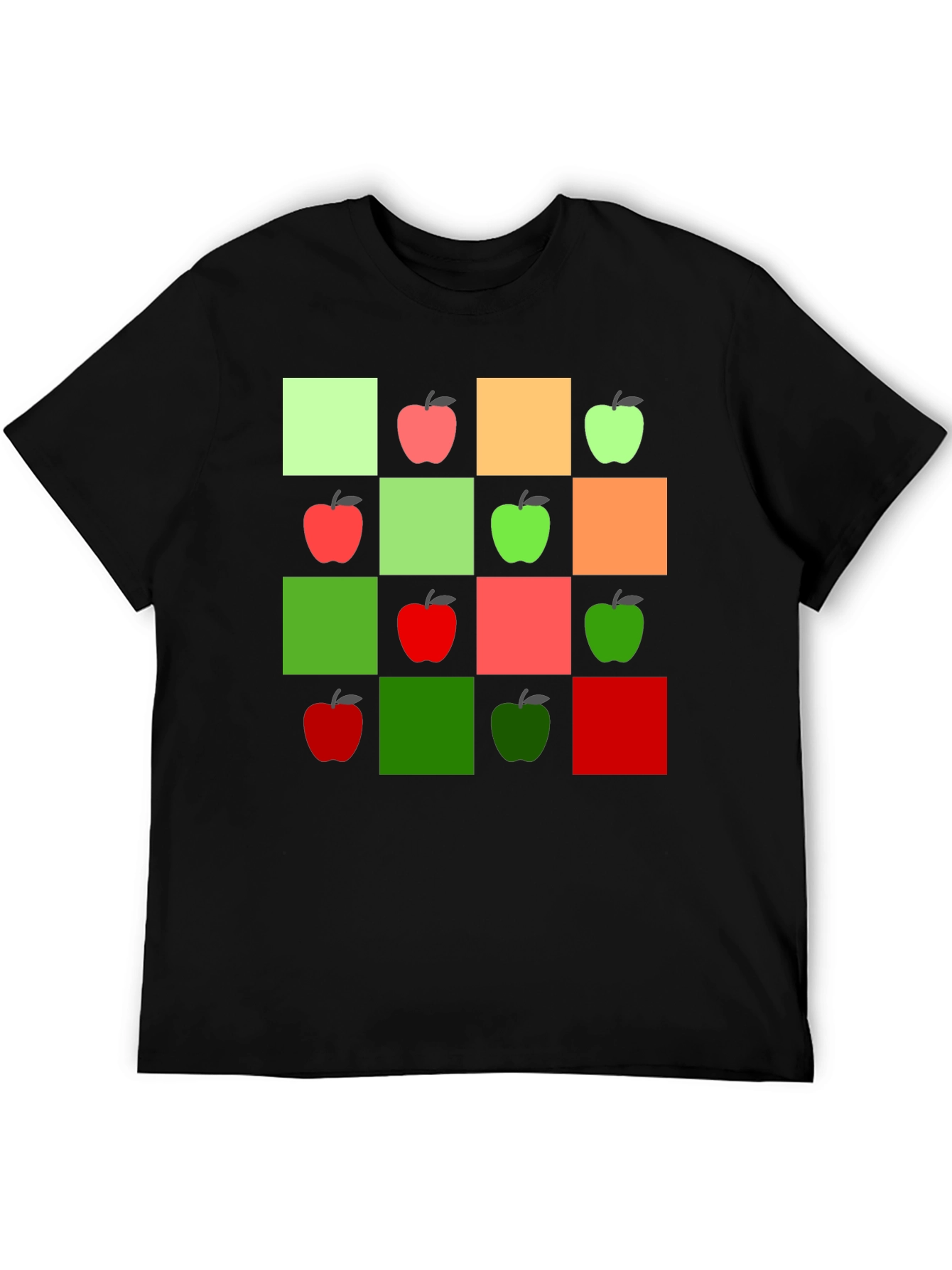 Geometric Apple Pattern T-Shirt