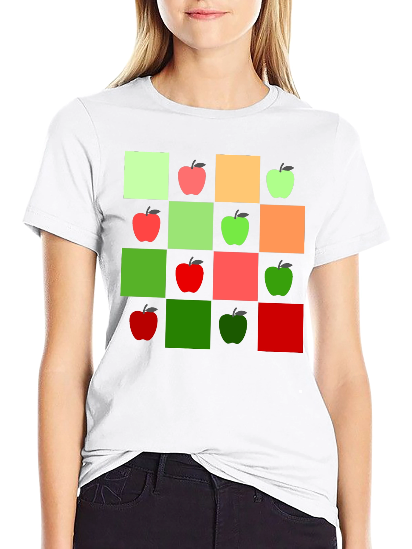 Geometric Apple Pattern T-Shirt