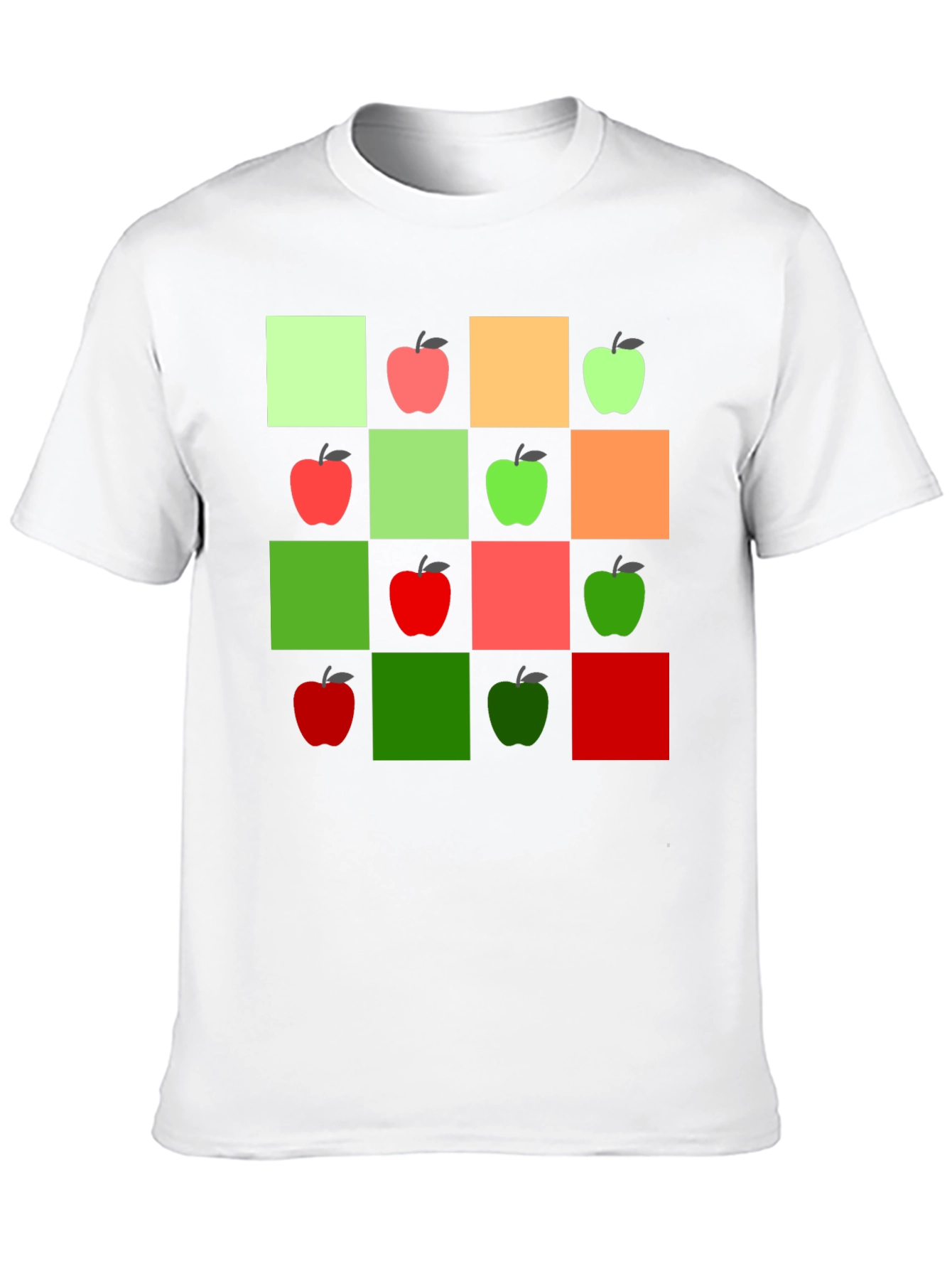 Geometric Apple Pattern T-Shirt