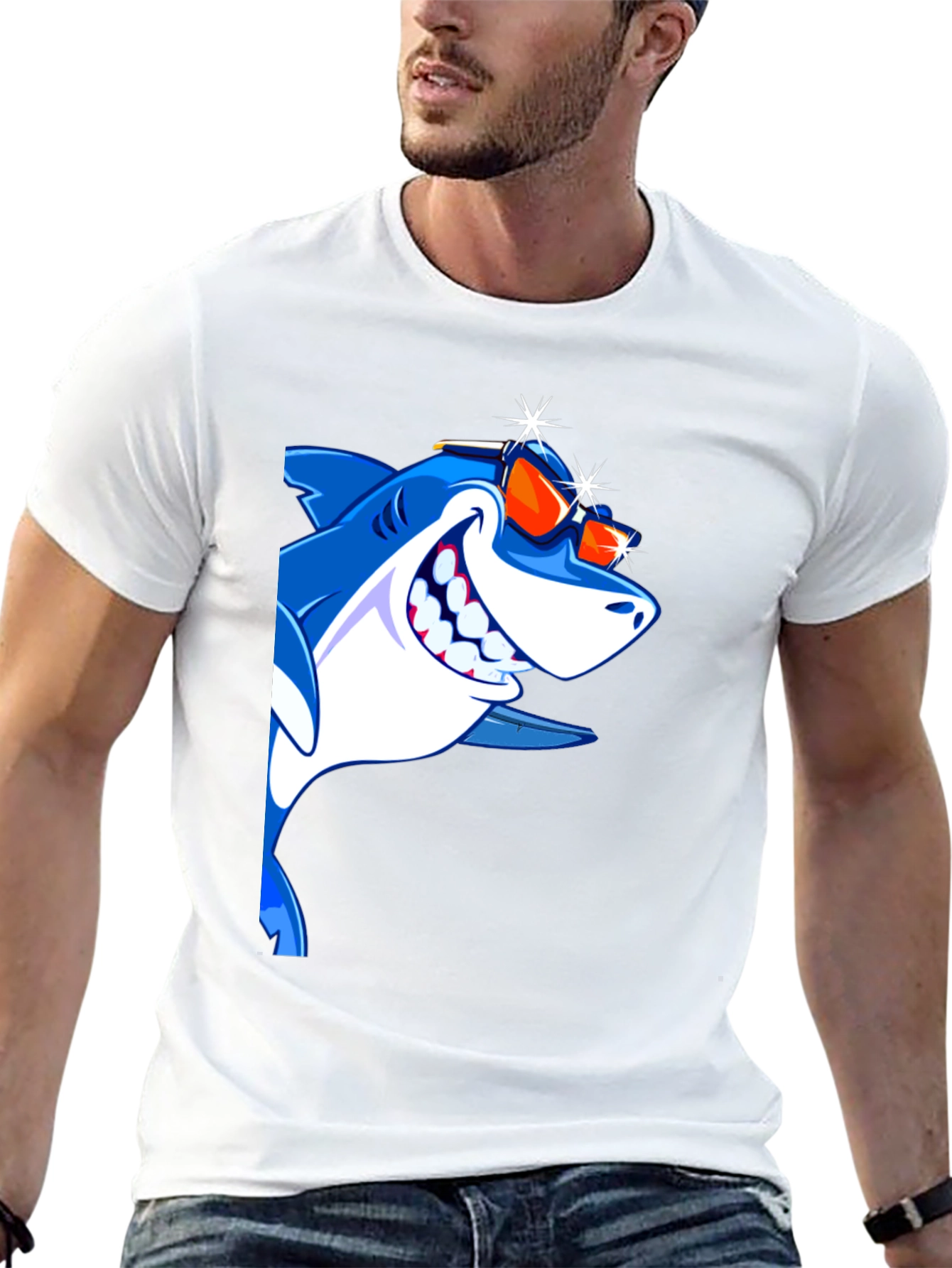 Cool Shark Graphic Tee - Mens Black T-Shirt