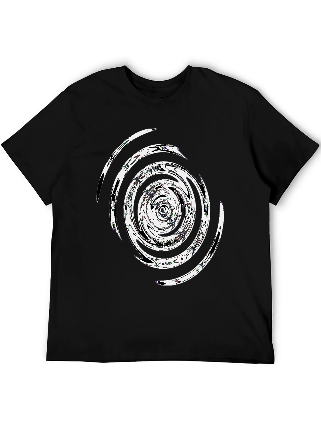 Abstract Swirl Graphic Tee - Mens Black T-Shirt