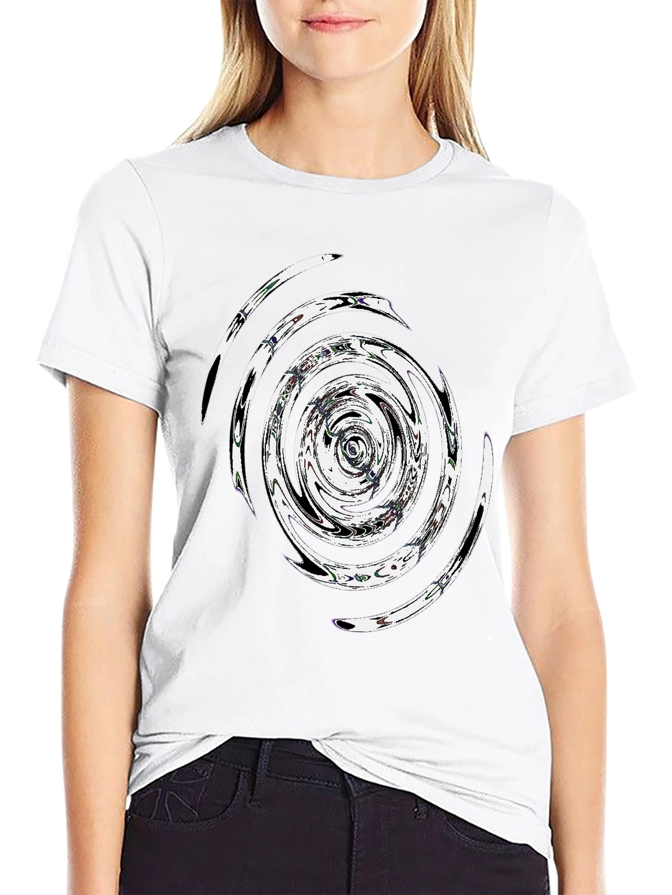 Abstract Swirl Graphic Tee - Mens Black T-Shirt