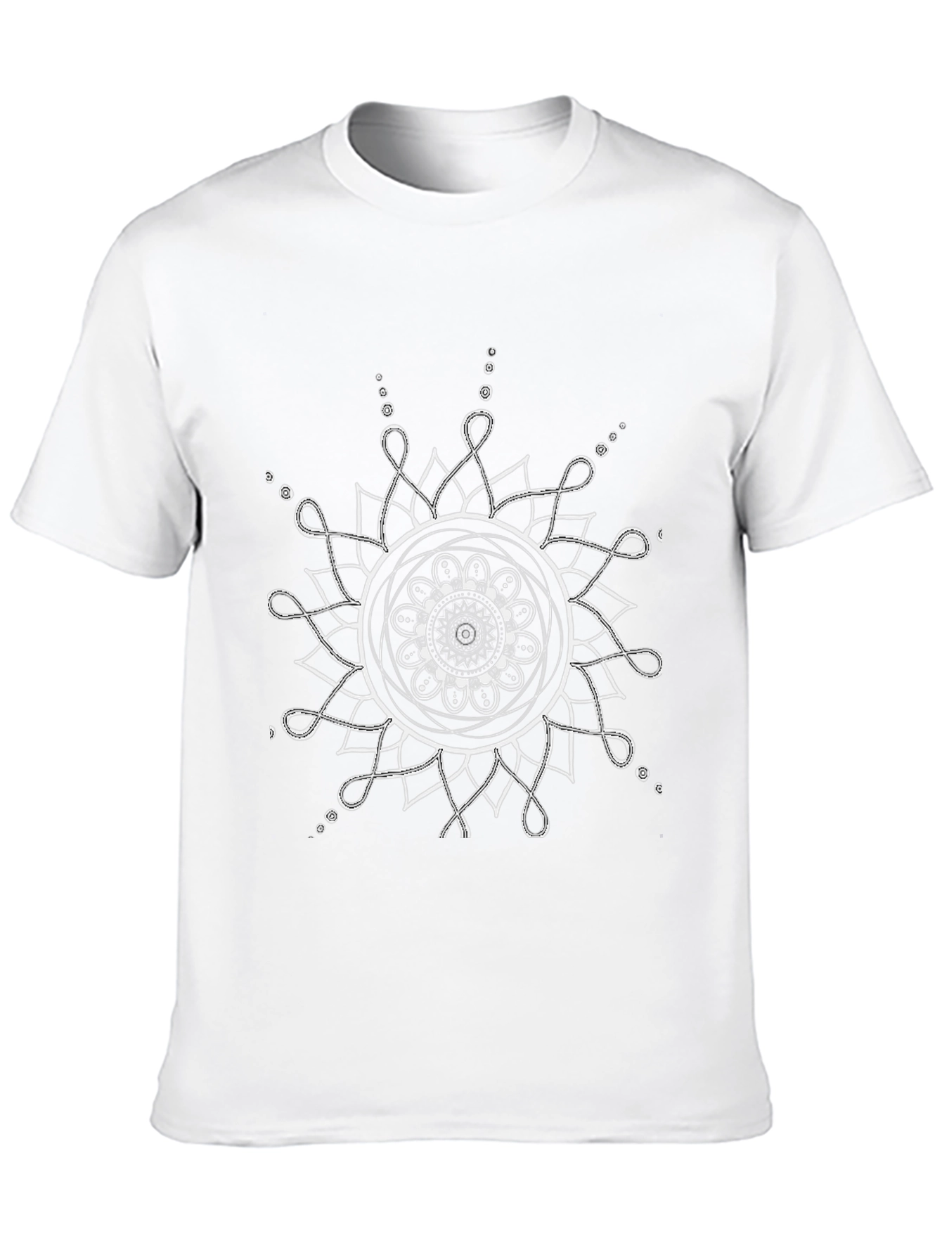 Geometric Mandala Graphic Tee - Casual Black T-Shirt