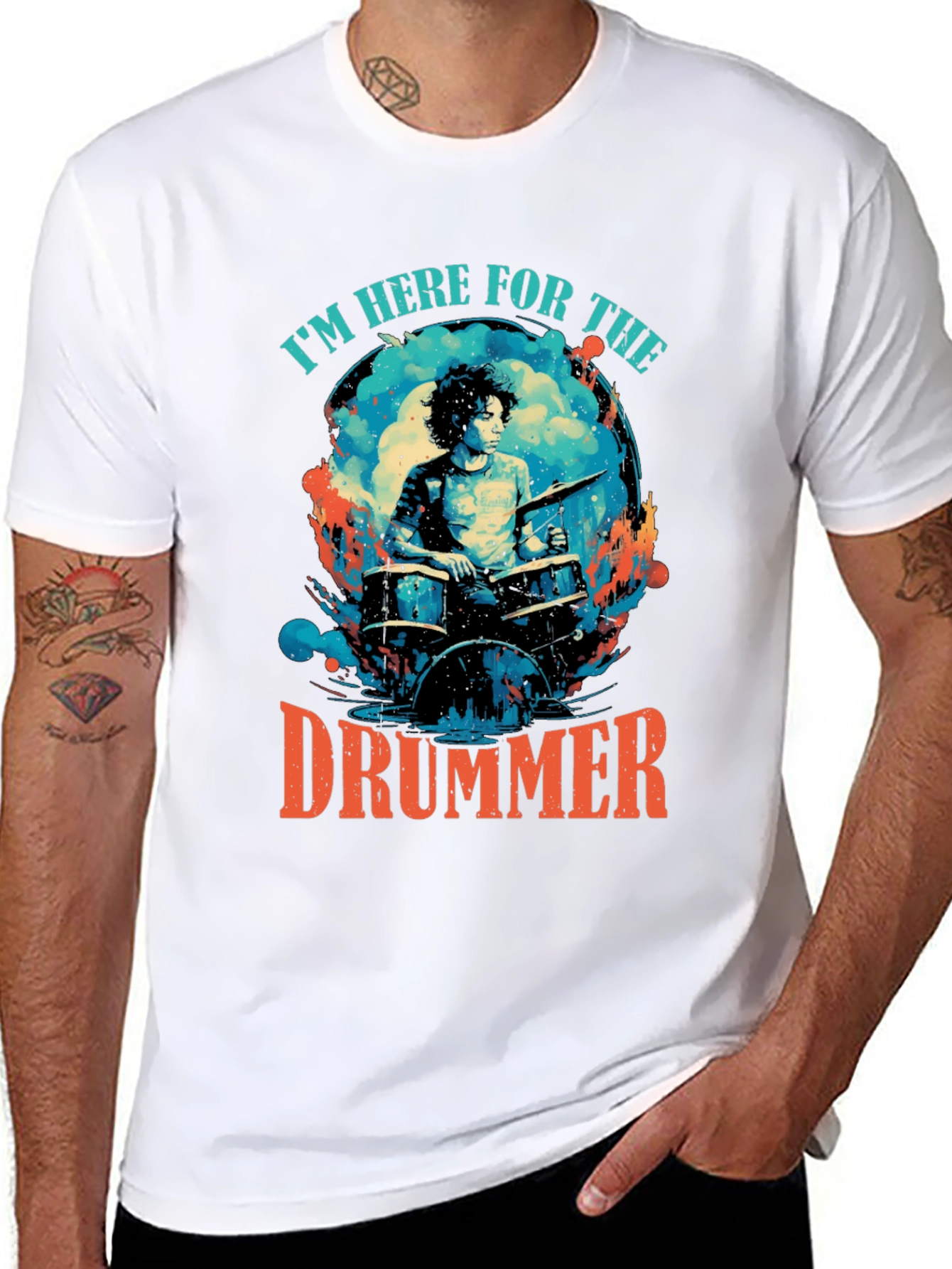 Im Here for the Drummer Graphic T-Shirt