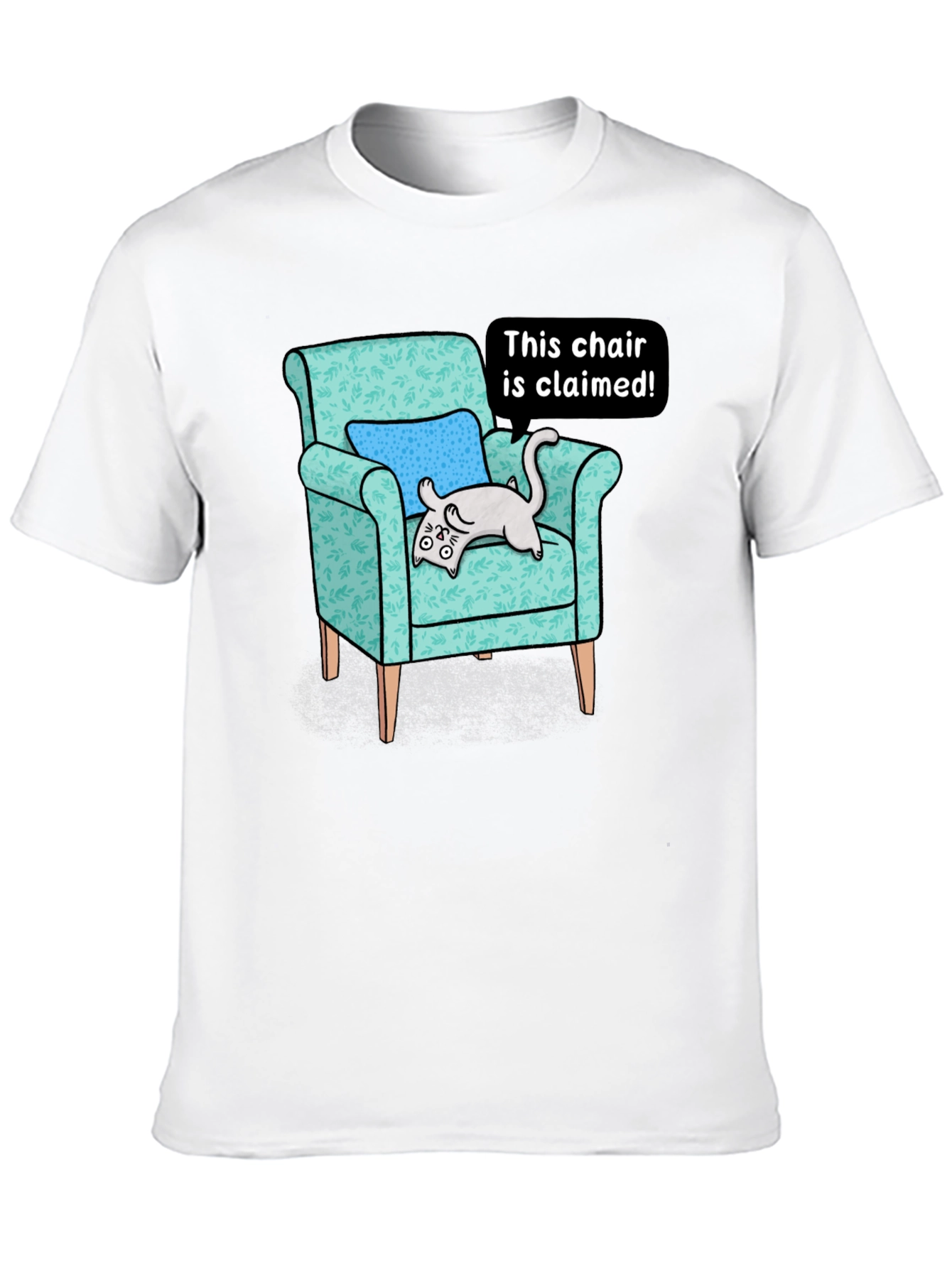 Claimed Chair Cat Graphic Tee - Unisex Black T-Shirt