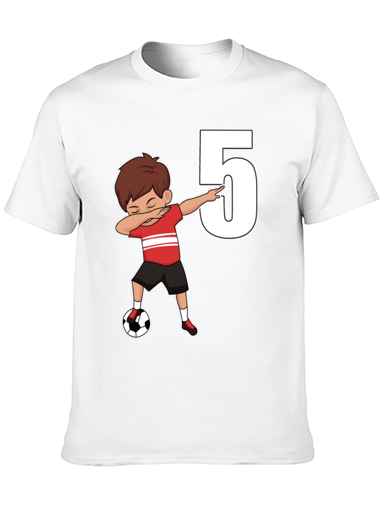 Kids 5th Birthday Soccer Dab T-Shirt