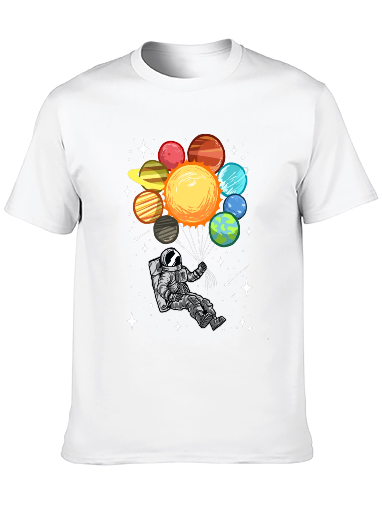 Astronaut Planets Graphic Tee - Space Adventure Shirt