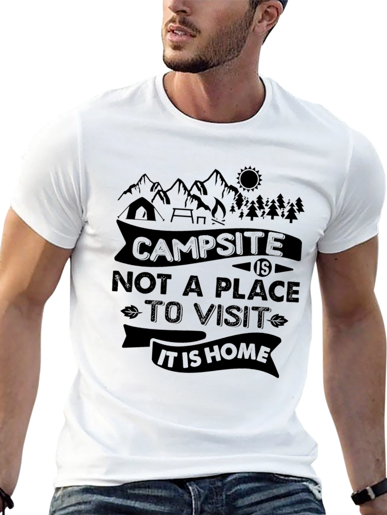 Campsite Is Home Graphic Tee - Nature Lover T-Shirt