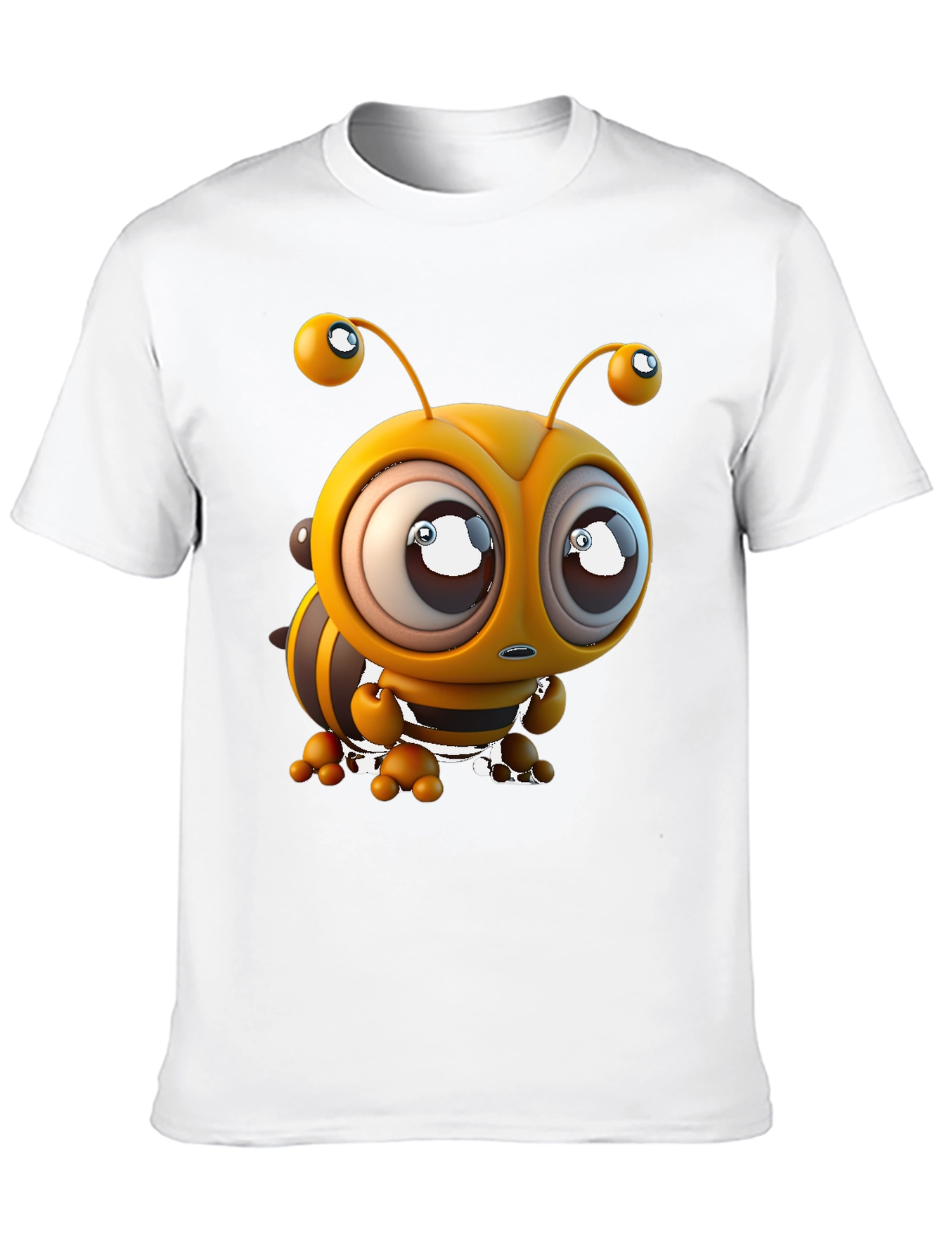 Cartoon Bee Graphic Tee - Black T-Shirt