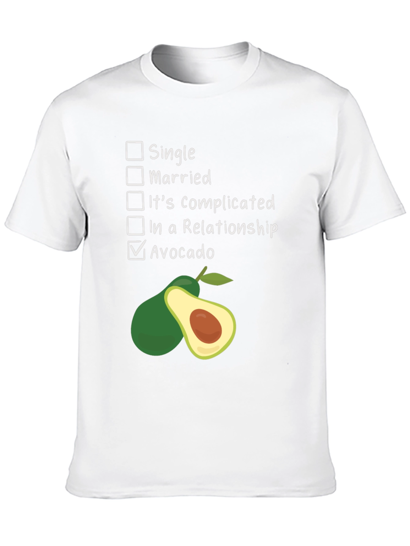 Avocado Relationship Status Graphic T-Shirt