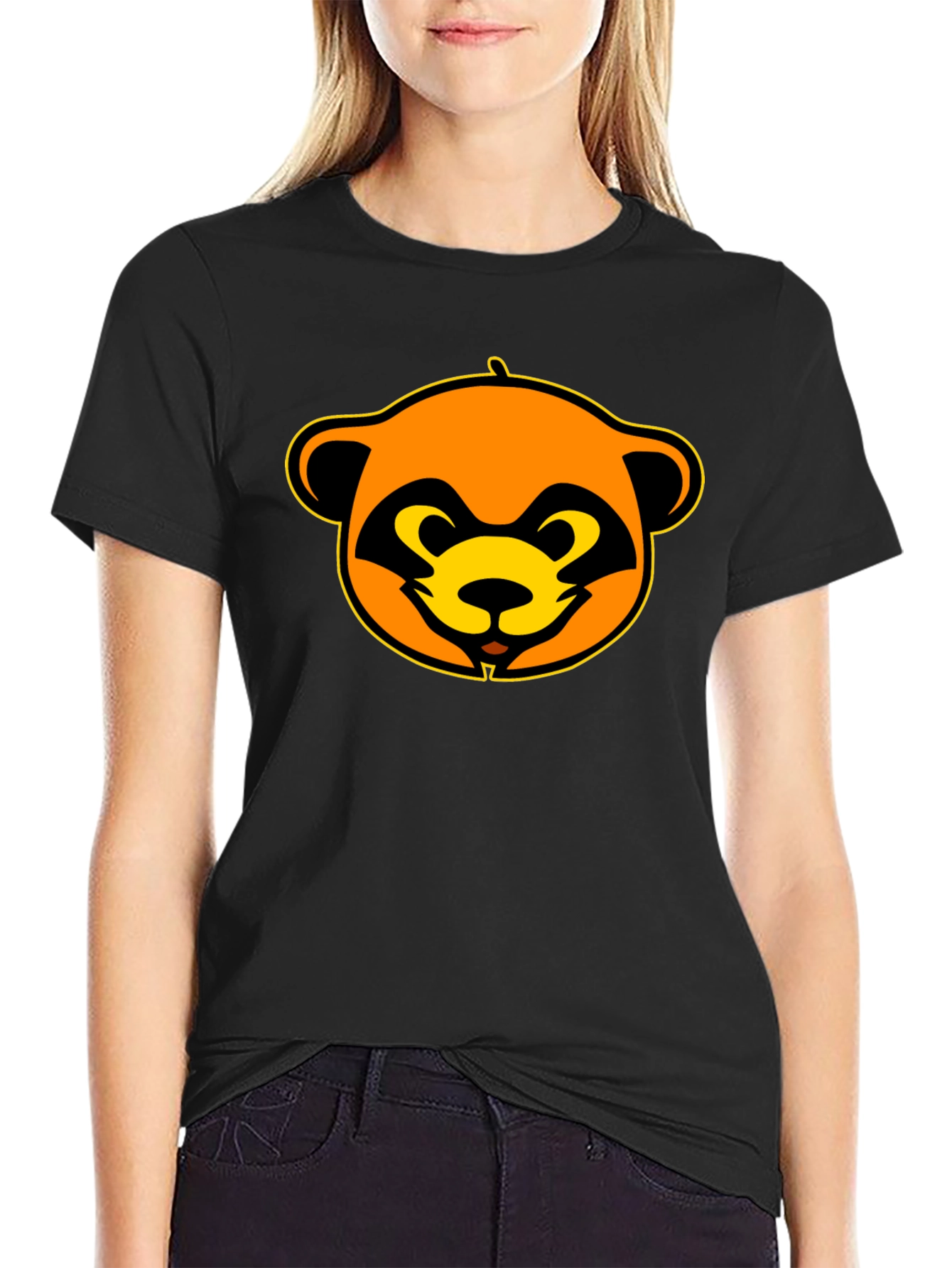 Funky Raccoon Graphic Black T-Shirt