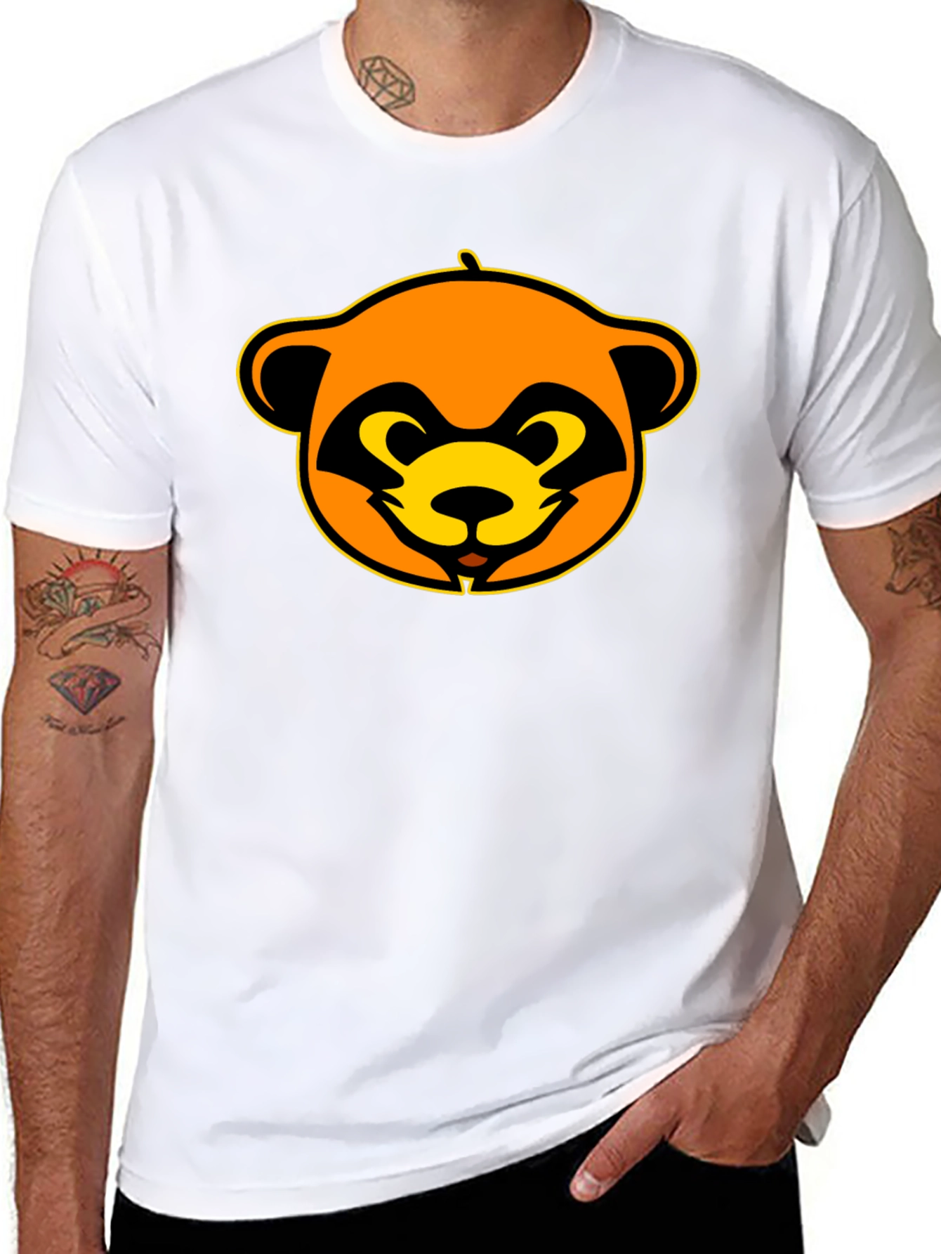 Funky Raccoon Graphic Black T-Shirt