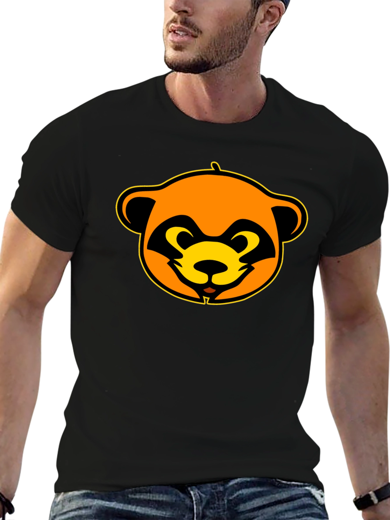 Funky Raccoon Graphic Black T-Shirt