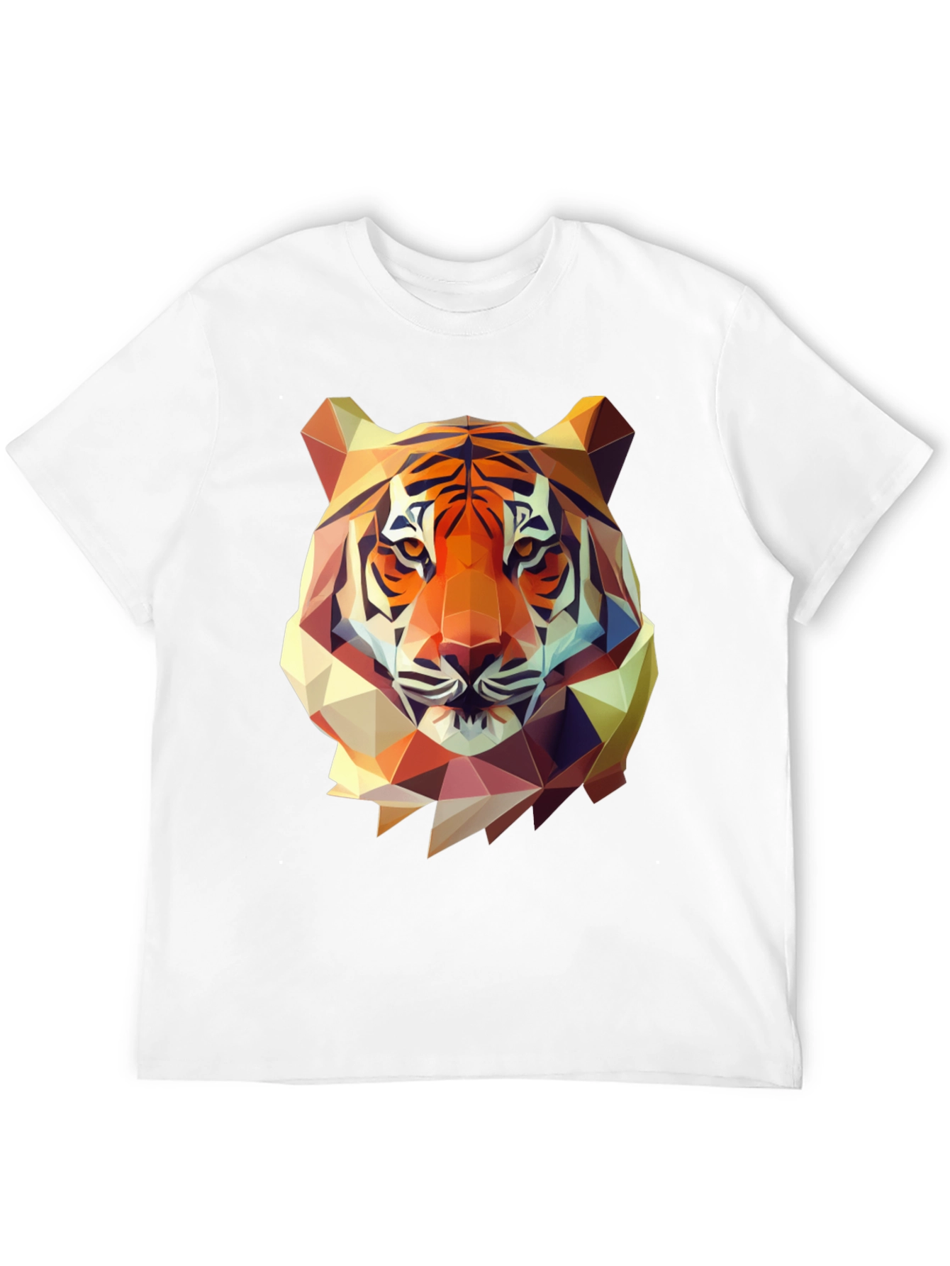 Geometric Tiger Graphic Tee - Mens Black T-Shirt
